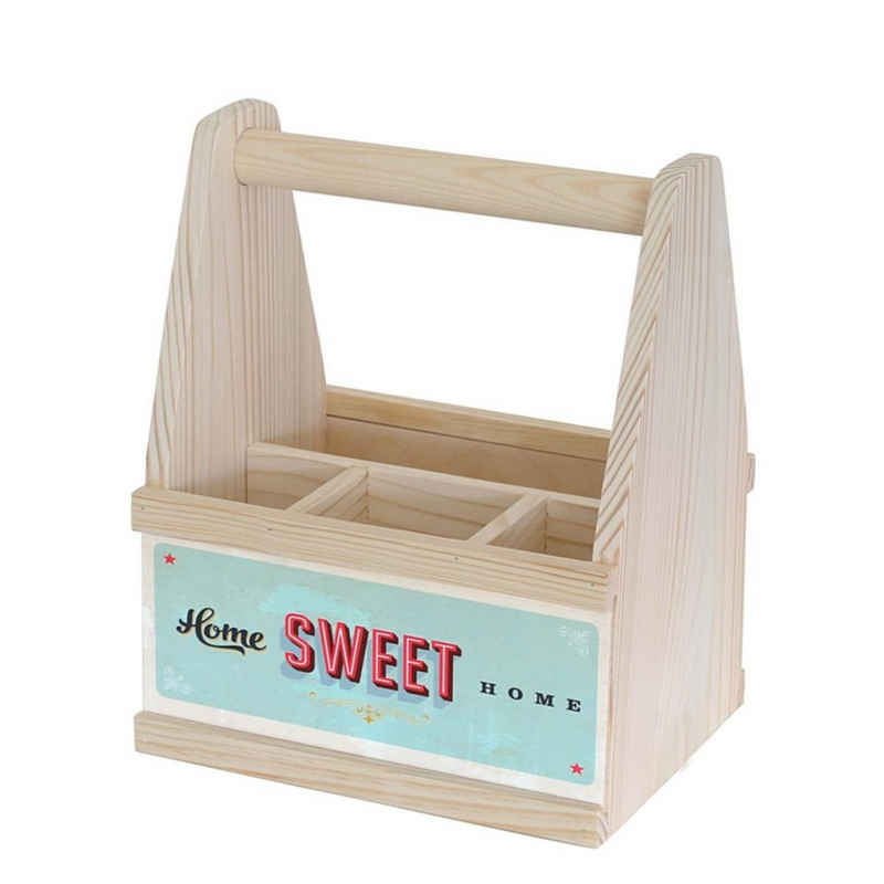 440s Besteckkorb 440s Besteck Caddy 'HOME sweet HOME', aus europäischem Holz