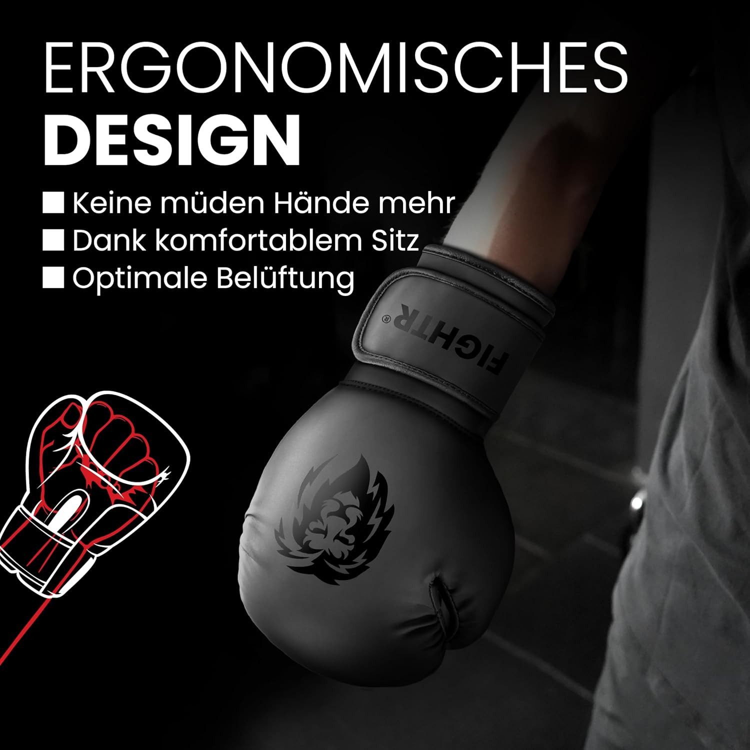 FIGHTR Boxhandschuhe FBG XIV – Stabil & komfortabel für Boxen, Kickboxen, MMA & Sparring