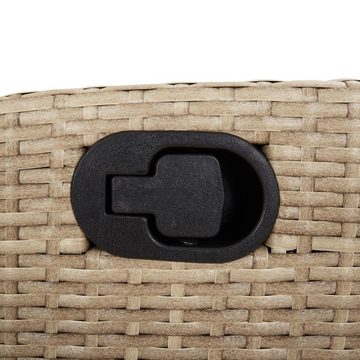 vidaXL Garten-Essgruppe 5-tlg. Garten-Essgruppe mit Kissen Beige Poly Rattan, (5-tlg)