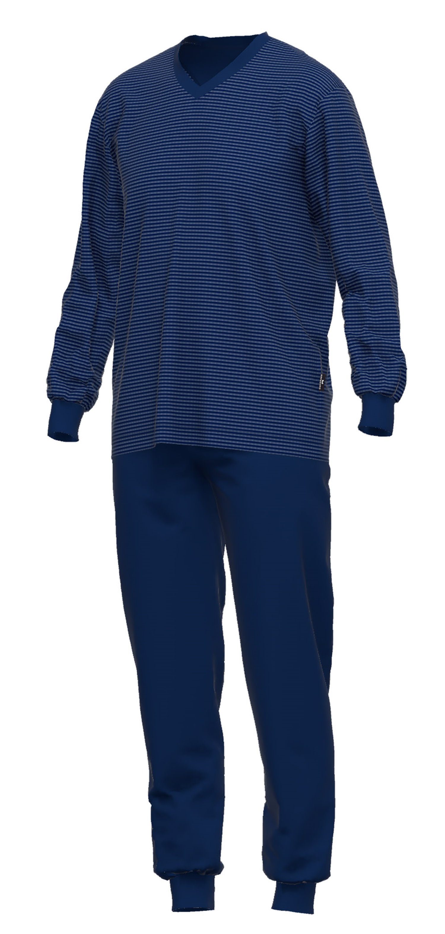 Götzburg Aktiv tlg) Aktiv Schlafanzug Bügelfrei Klima Pyjama blau-dunkel-ringel (2 | blau Klima Herren GÖTZBURG