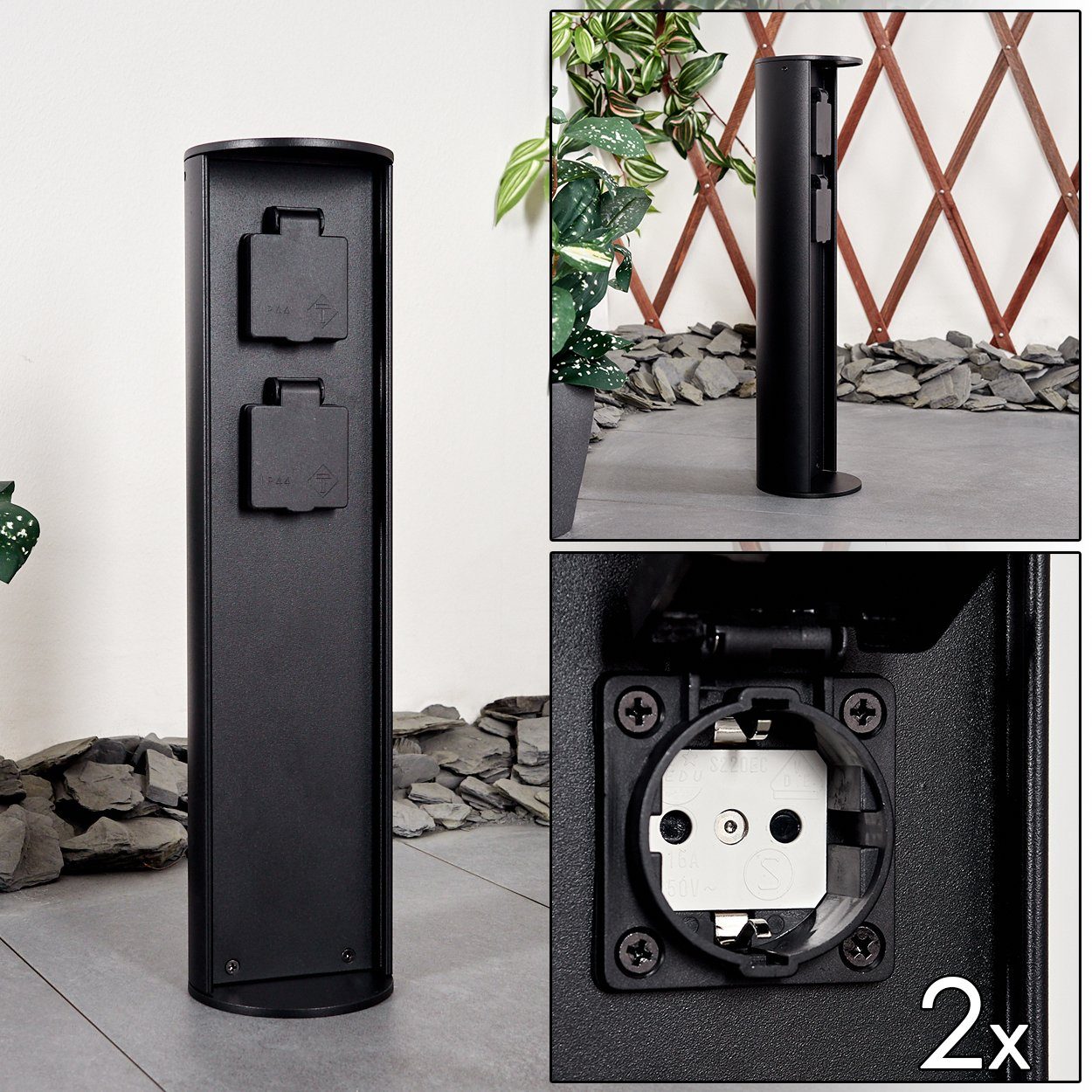 hofstein Gartenleuchte »Pioppi« Steckdosensäule zylindrische Säule aus Meta günstig online kaufen