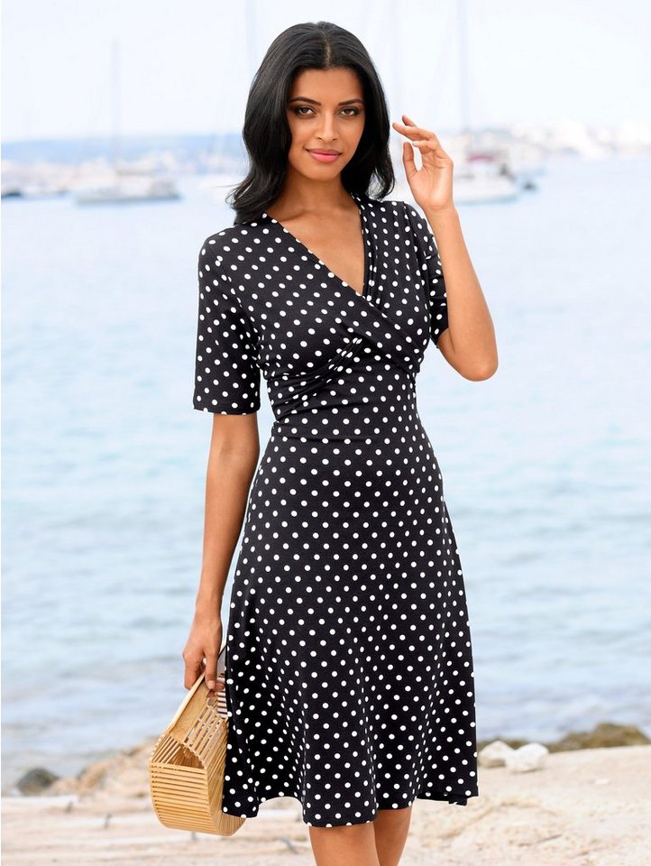 Alba Moda Strandkleid mit Drapierung in schwarz