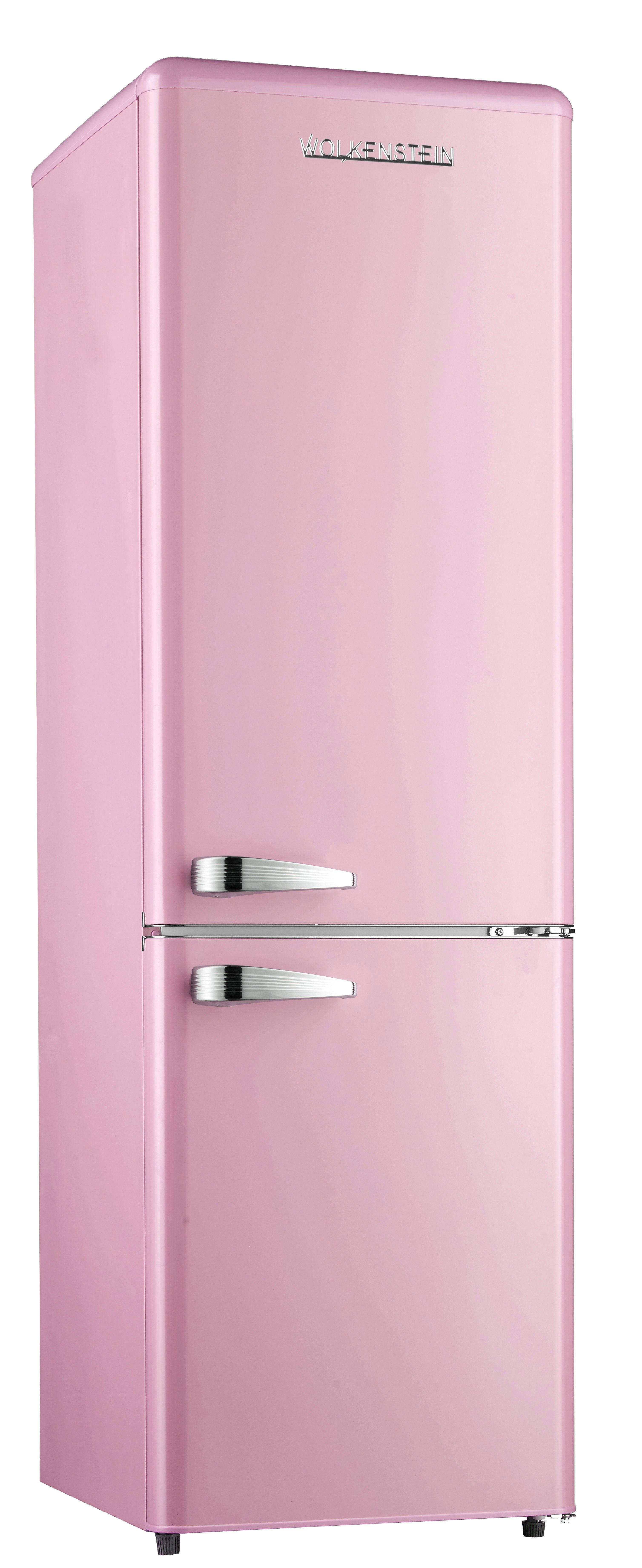Kühlschrank im Retro-Stil. Kühl-Gefrierkombination, 105.5 cm hoch, 41 cm  breit, zweitürig, mit einem Gesamtvolumen