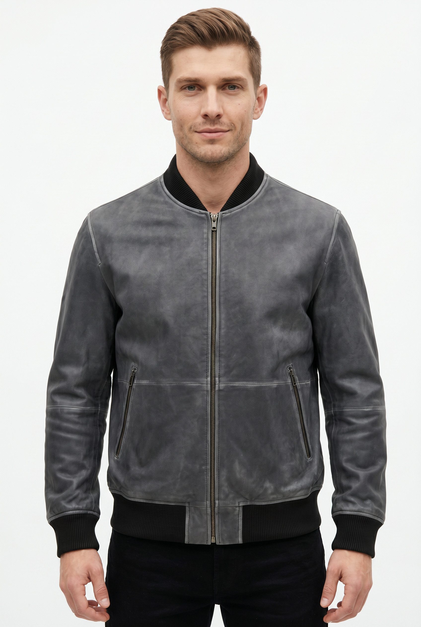 Lederjacke JJECHARGE LEATHER BOMBER SN