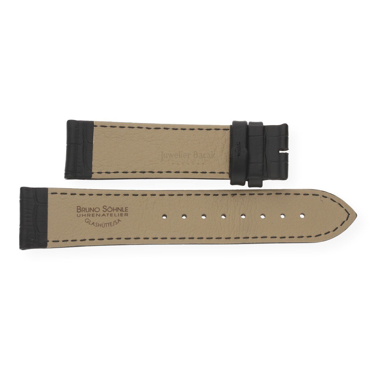 BRUNO SÖHNLE Uhrenarmband Bruno Söhnle Uhrenband 73-71045-822 Leder schwarz 22 mm