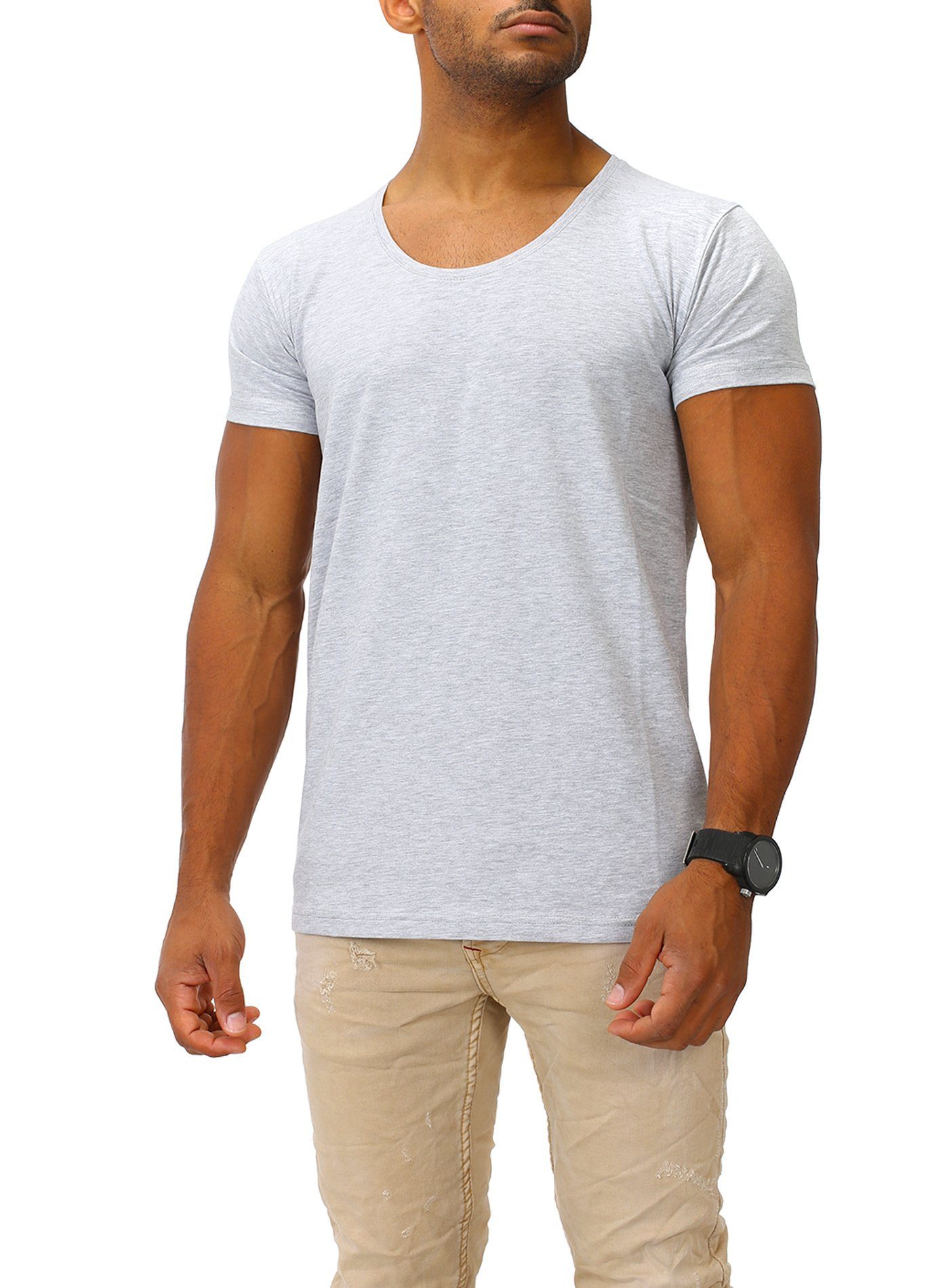 Joe Franks T-Shirt mit Rundhalsausschnitt grey melange