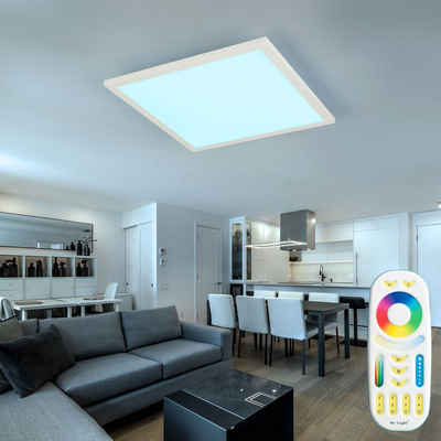 Globo LED Deckenleuchte, LED-Leuchtmittel fest verbaut, Kaltweiß, Warmweiß, Neutralweiß, Tageslichtweiß, Farbwechsel, Smart Home Deckenleuchte mit Fernbedienung Deckenpanel Aufbaupanel