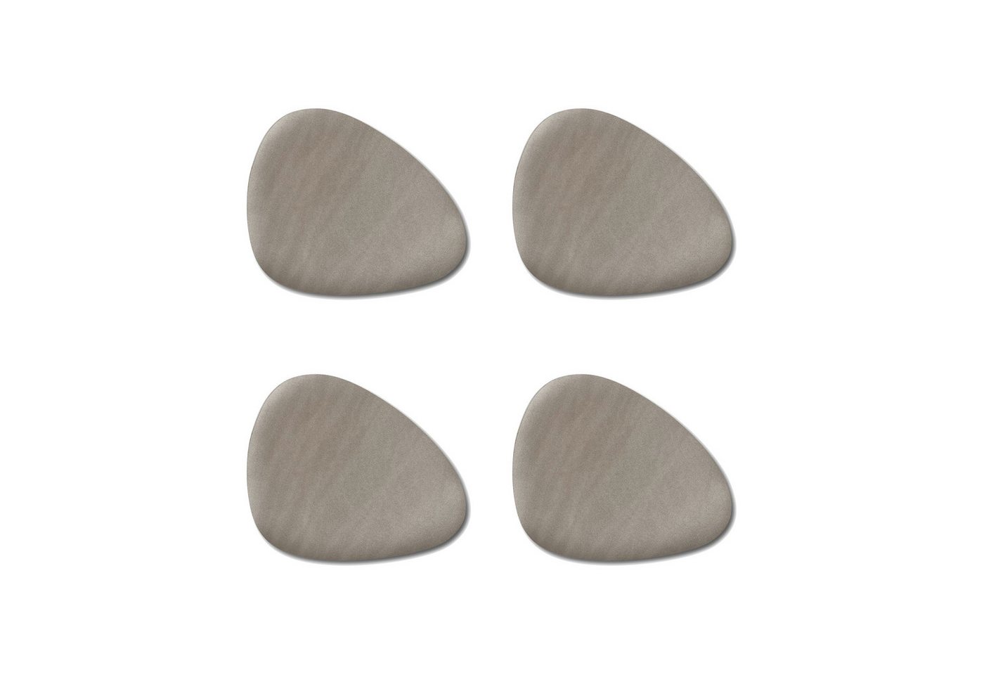 Basera® Platzset 4er-Platzset Kunstleder gebogen, (4-St), metallic taupe, 42 x 34 cm