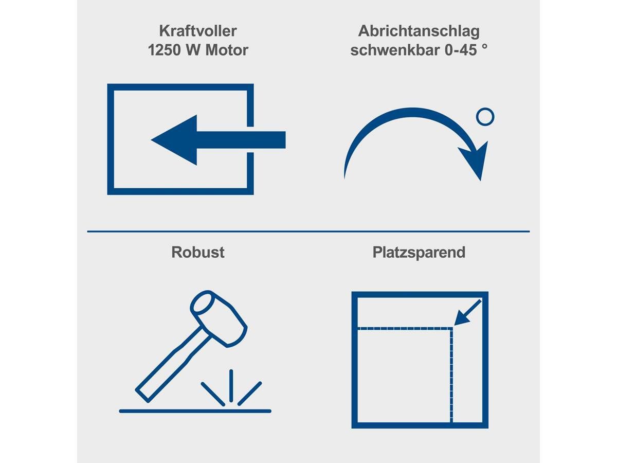 Scheppach Abricht- und Dickenhobelmaschine HMS850, 1250 in W, Hobelbreite: 204 in mm, (Set), Einfache Höhenverstellung über Handkurbel