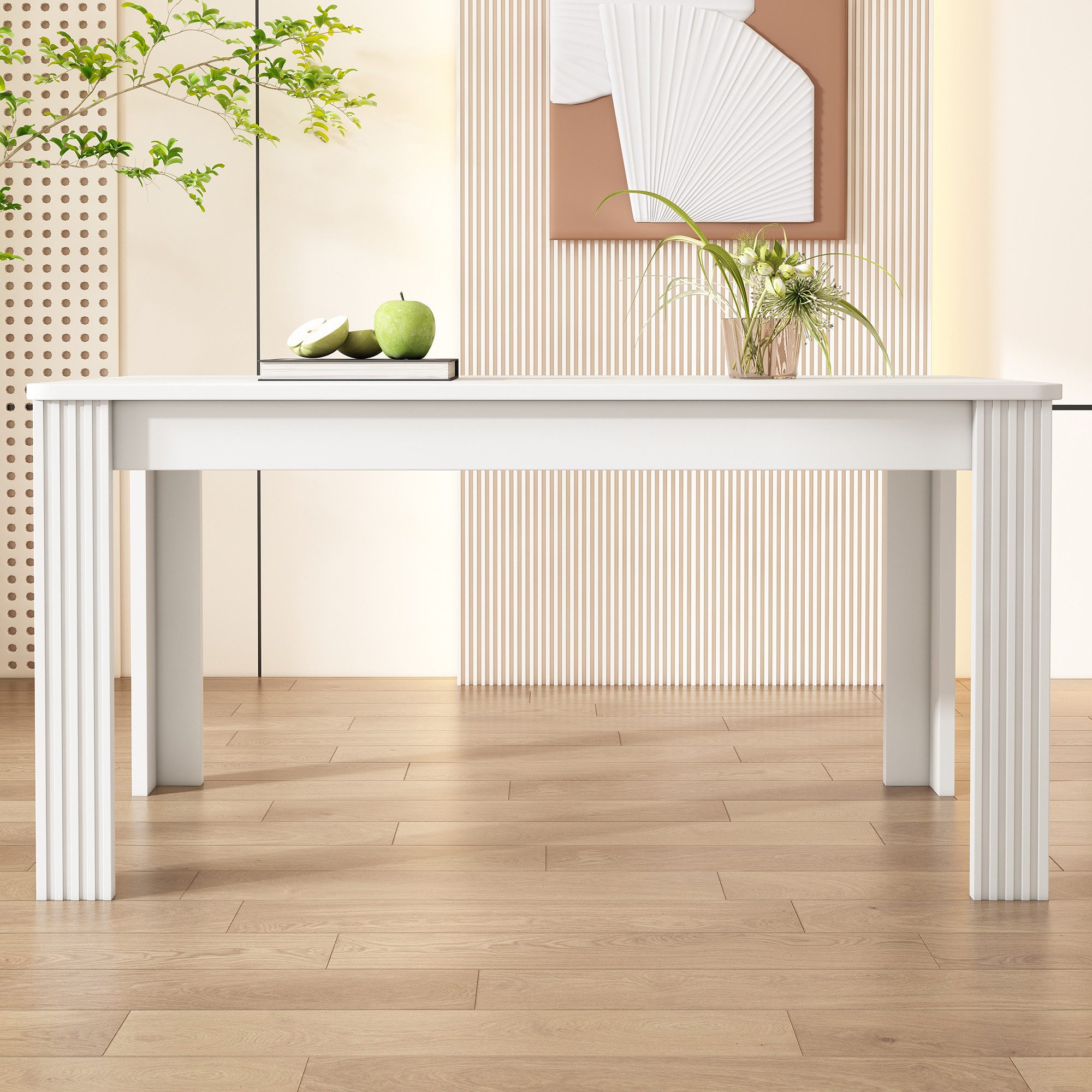 STILVORA Esstisch mit 4 Beinen,Rechteckiger Küchentisch Beistelltisch aus Eichenholz (1-St), 117*68*75cm