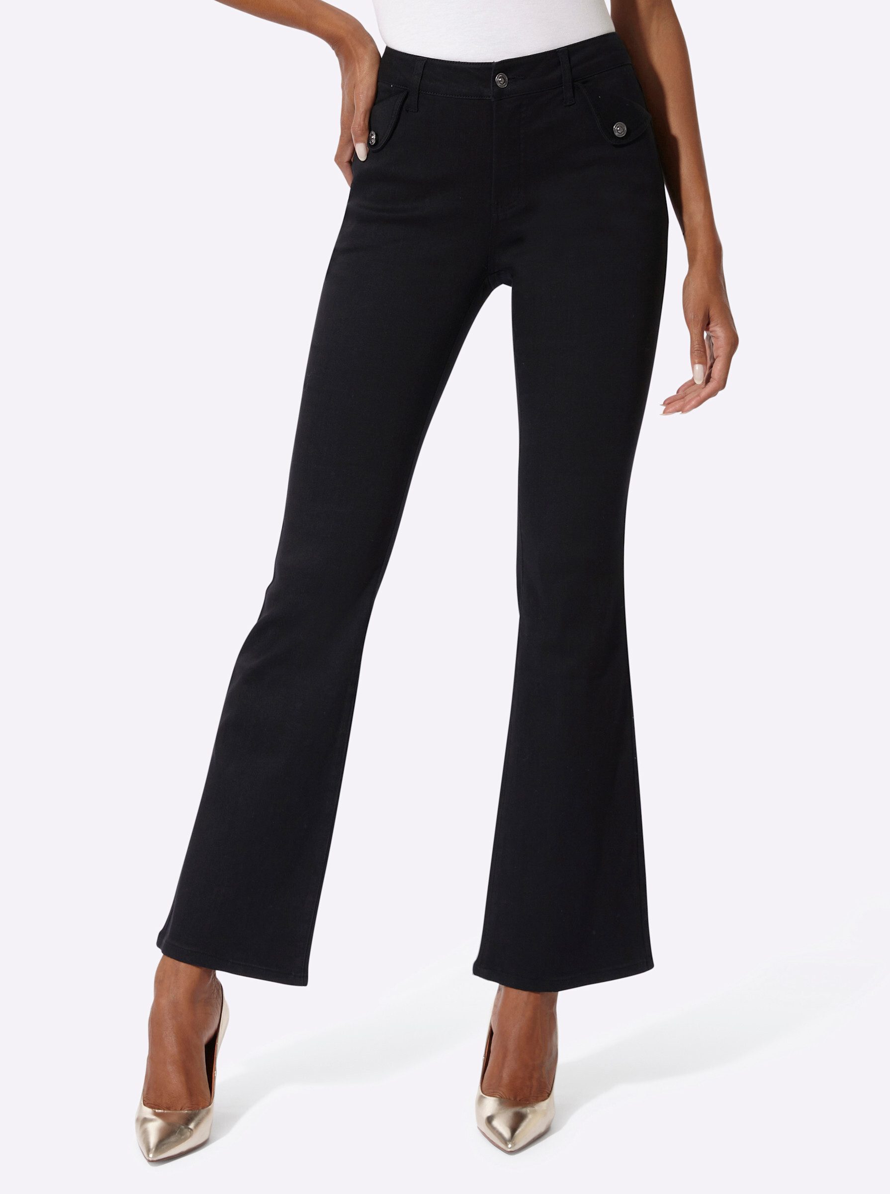 creation L Bequeme Jeans Modal-Baumwoll-Jeans leicht vertieft