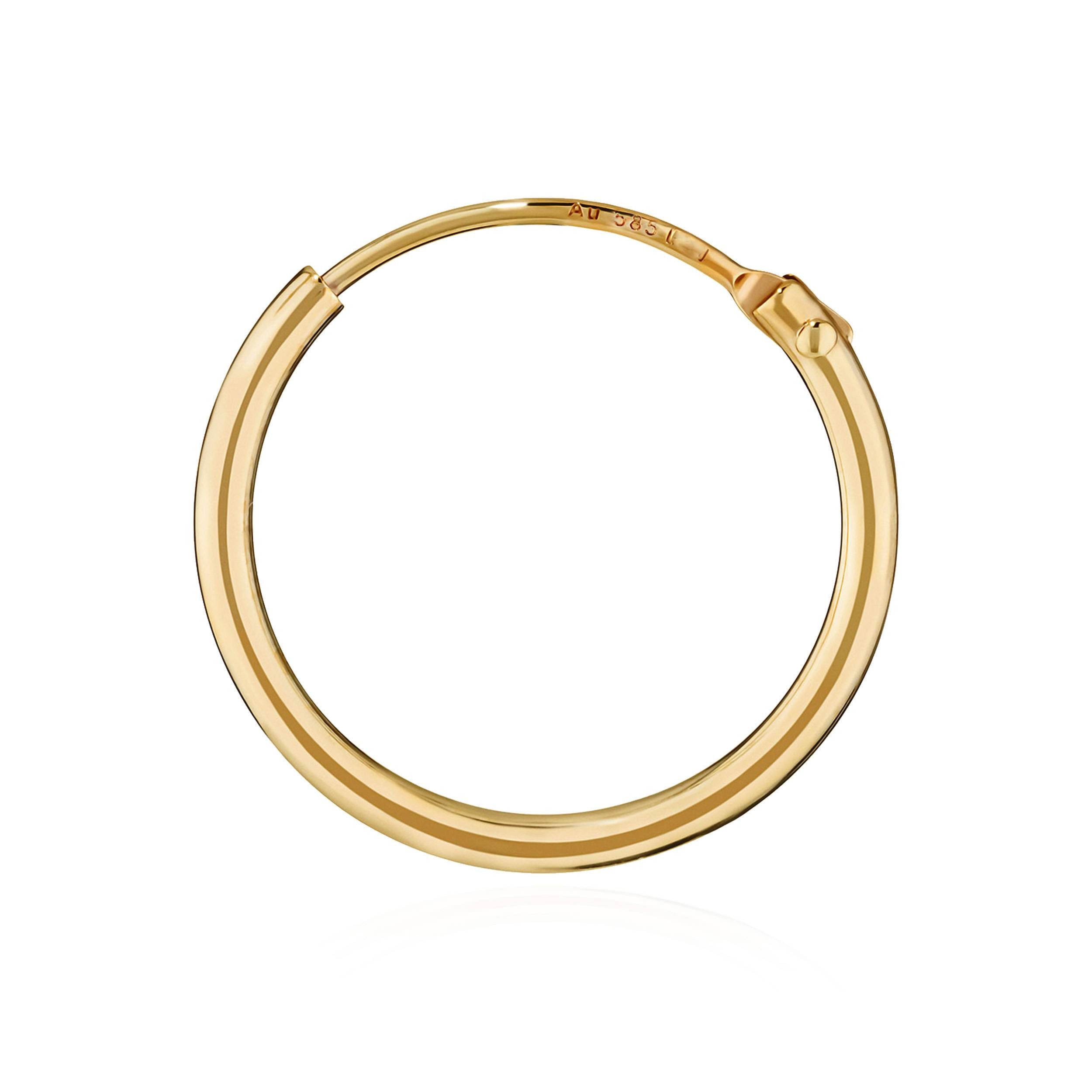 NKlaus Single-Creole 585 Echt Gold Einzel Herren Creole Ohrring Ohrschm – Bild 2 von 5