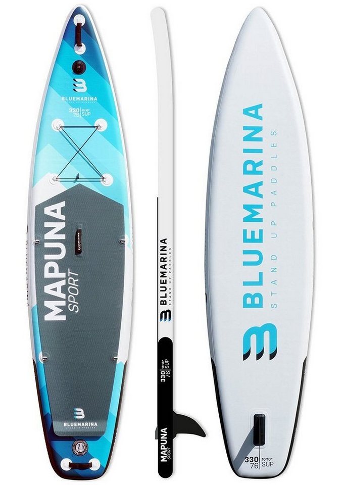 Bluemarina SUP-Board Aufblasbares Bluemarina SUP Board Mapuna inkl. 5 J.  Garantie, Stand Up Paddle Board, (15 cm dick, 3 PVC Schichten, max 200 kg), Paddling  board, Paddelboard, Surfboard, (100% Polyester -, 3