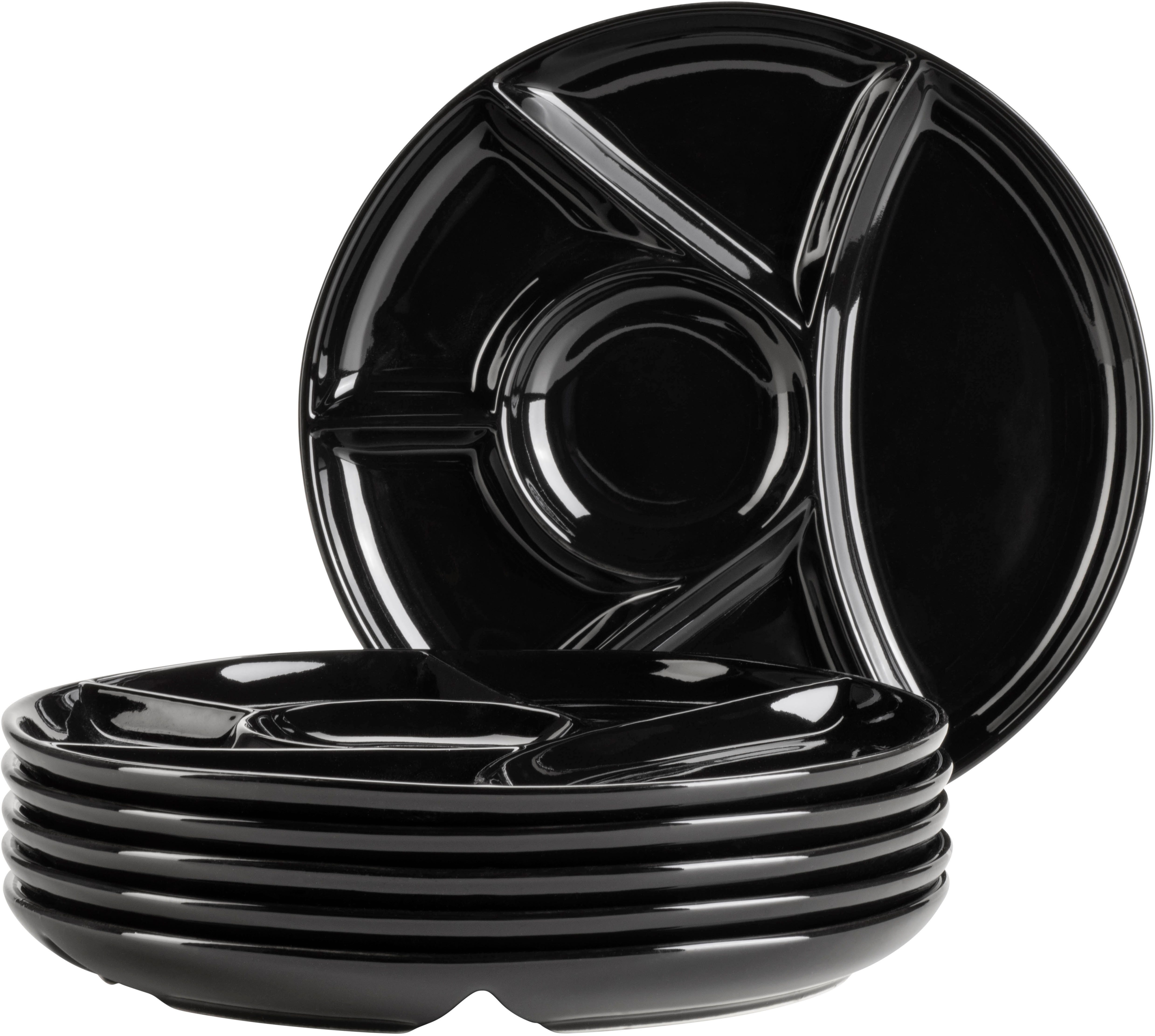 MÄSER Fondueteller Fondueteller Set, aus Porzellan, Ø 21,5 cm, (6 St), Geschirr-Set, Teller Set