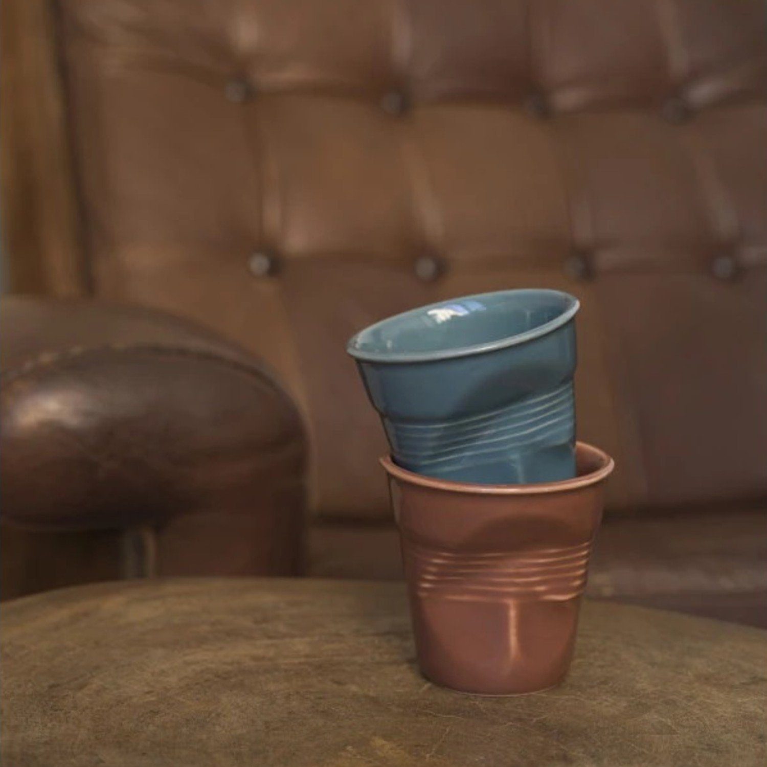 REVOL Espressotasse Knickbecher Tasse Espresso verbrannte Erde 80ml, Porzellan