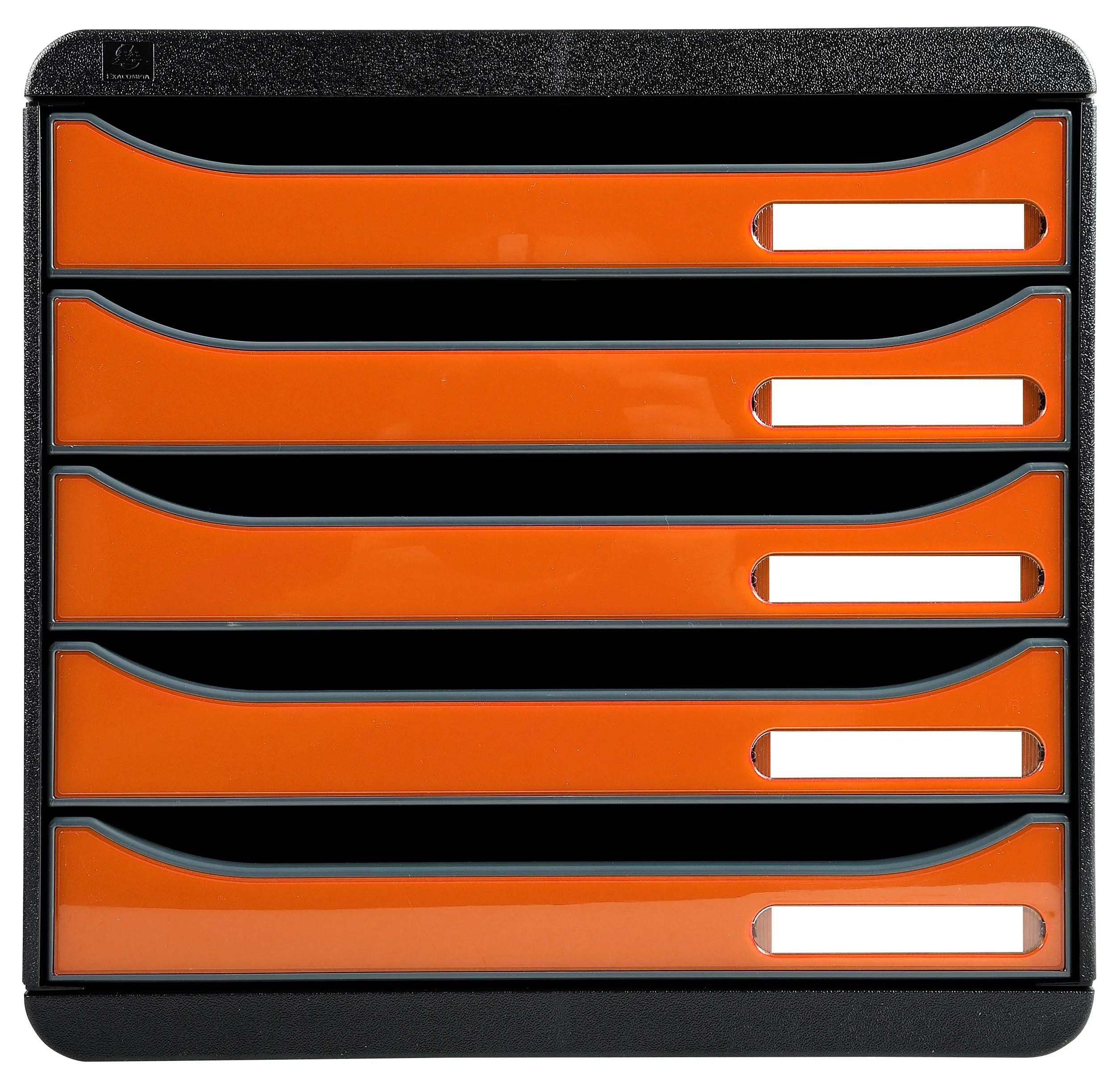 EXACOMPTA Schubladenbox Schubladenbox Big Box Plus 5 offene Schubladen Orange glossy 3097288D, Boxen stappelbar