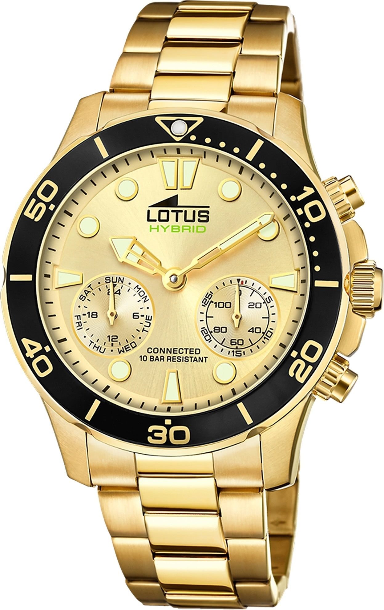 Chronograph Lotus Herrenuhr Edelstahl gold Lotus