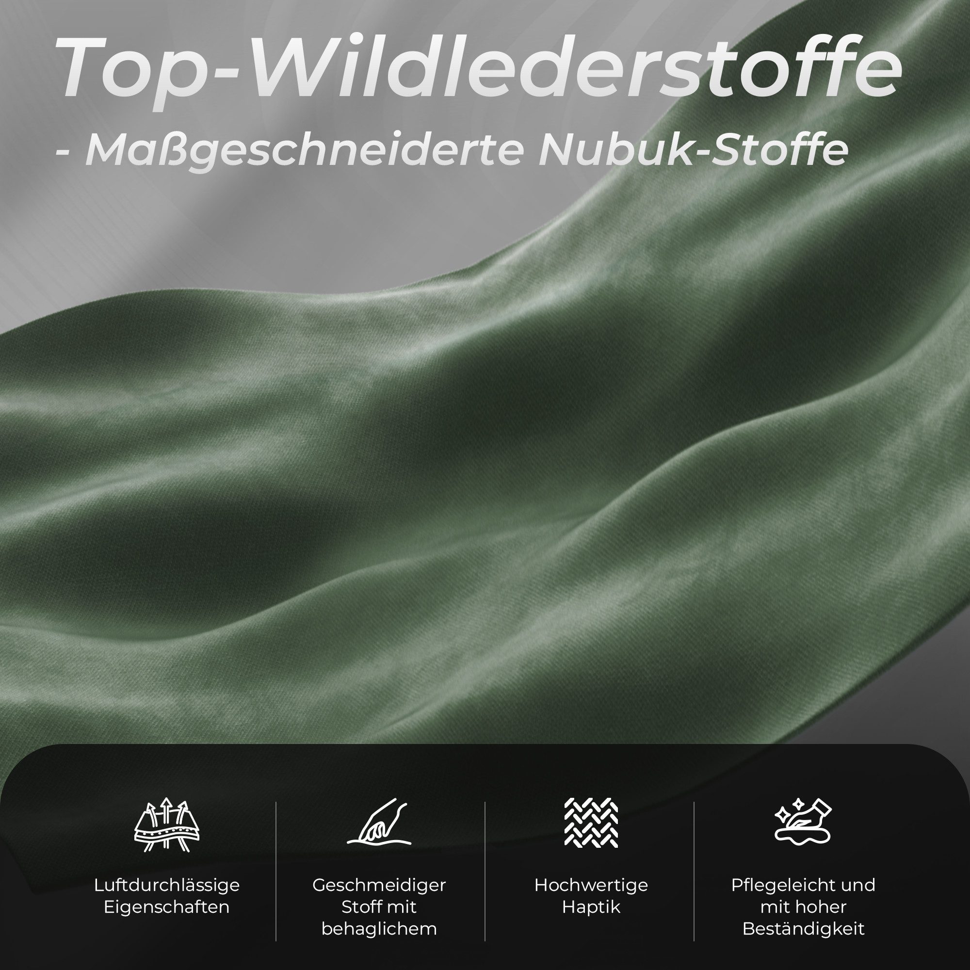 Dowinx Gaming-Stuhl Atmungsaktiver und Ergonomischer Bürostuhl aus Mikrofaser-Velours (Packung), Mikrofaser-Velours, Ausziehbarer Fußstütze, Armlehnen Verstellbar