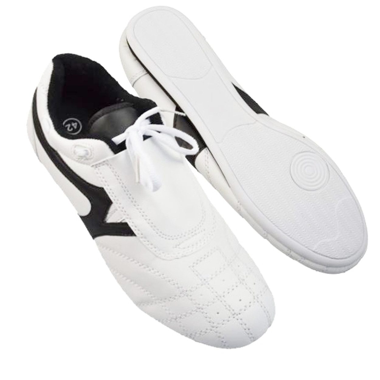 BAY-Sports Budo Max Kampfsportschuhe weiß Slipper Karate Taekwondo Sneaker Sneaker (Paar) mit Schürung, Budoschuhe, Leichte Sportschuhe