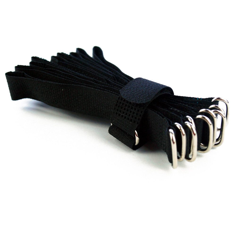 Goodymax Kabelbinder 10 Klettkabelbinder 15 cm schwarz Haken/Flausch auf GLEICHEN SEITEN wiederverwendar Klettband Klettverschluss Kabel Organizer