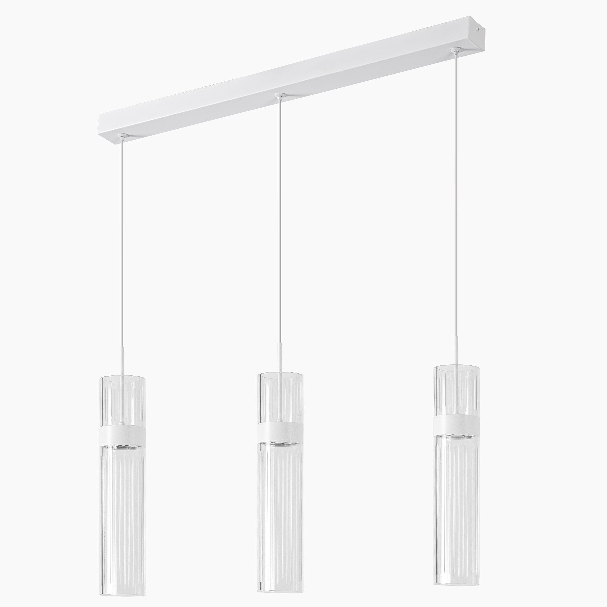 BlingBin LED Pendelleuchte 3-flammig Hängeleuchte 14 W Acryl-Kronleuchter, 3 Lichtfarben mit Memoryfunktion, LED fest integriert, Neutralweiß, Warmweiß, Tageslichtweiß, weiße Hängelampe für Esszimmer und Kücheninsel