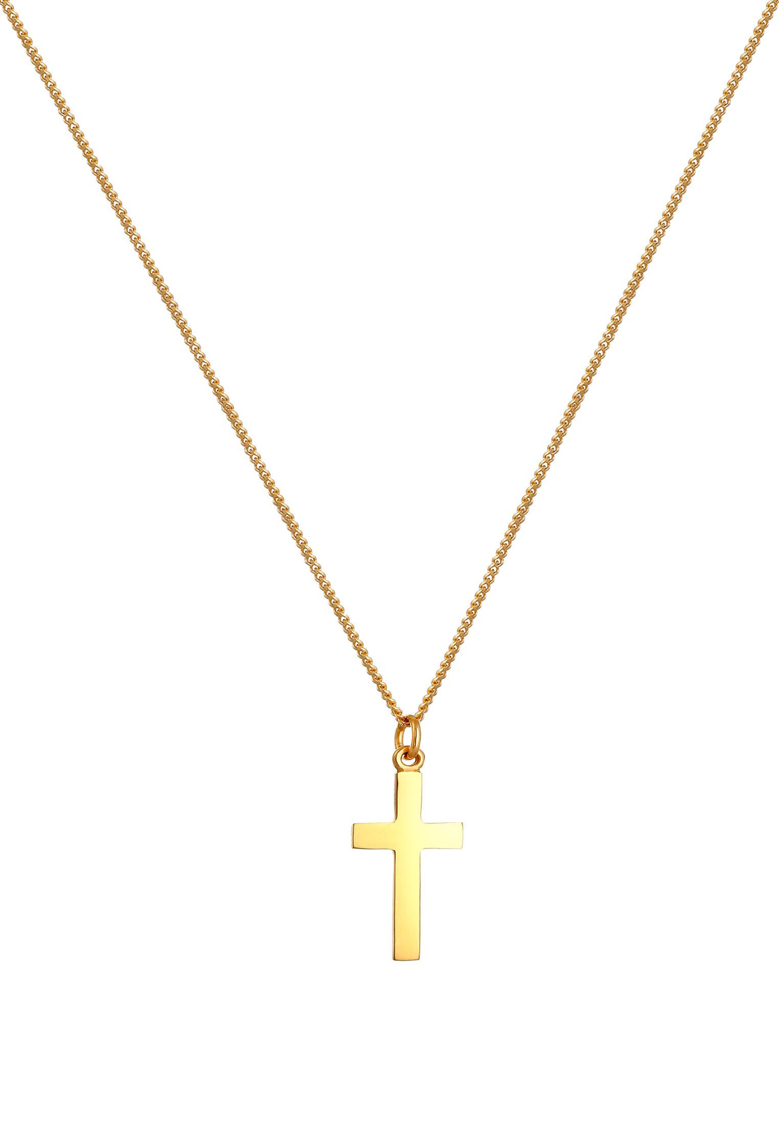Symbol Kreuz 925 Kette Elli Silber, Kommunion mit Kreuz Kids Gold Anhänger