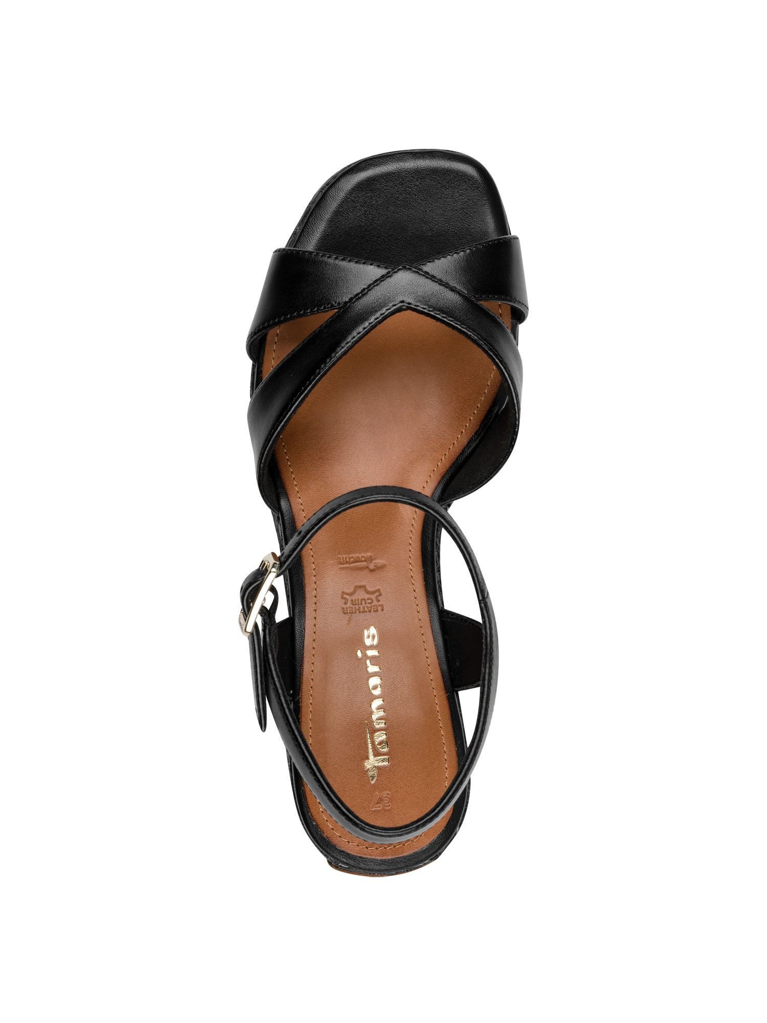 Tamaris TOUCH-IT, ANTIslide aus Leder Blockabsatz Sandalette TOUCH-IT