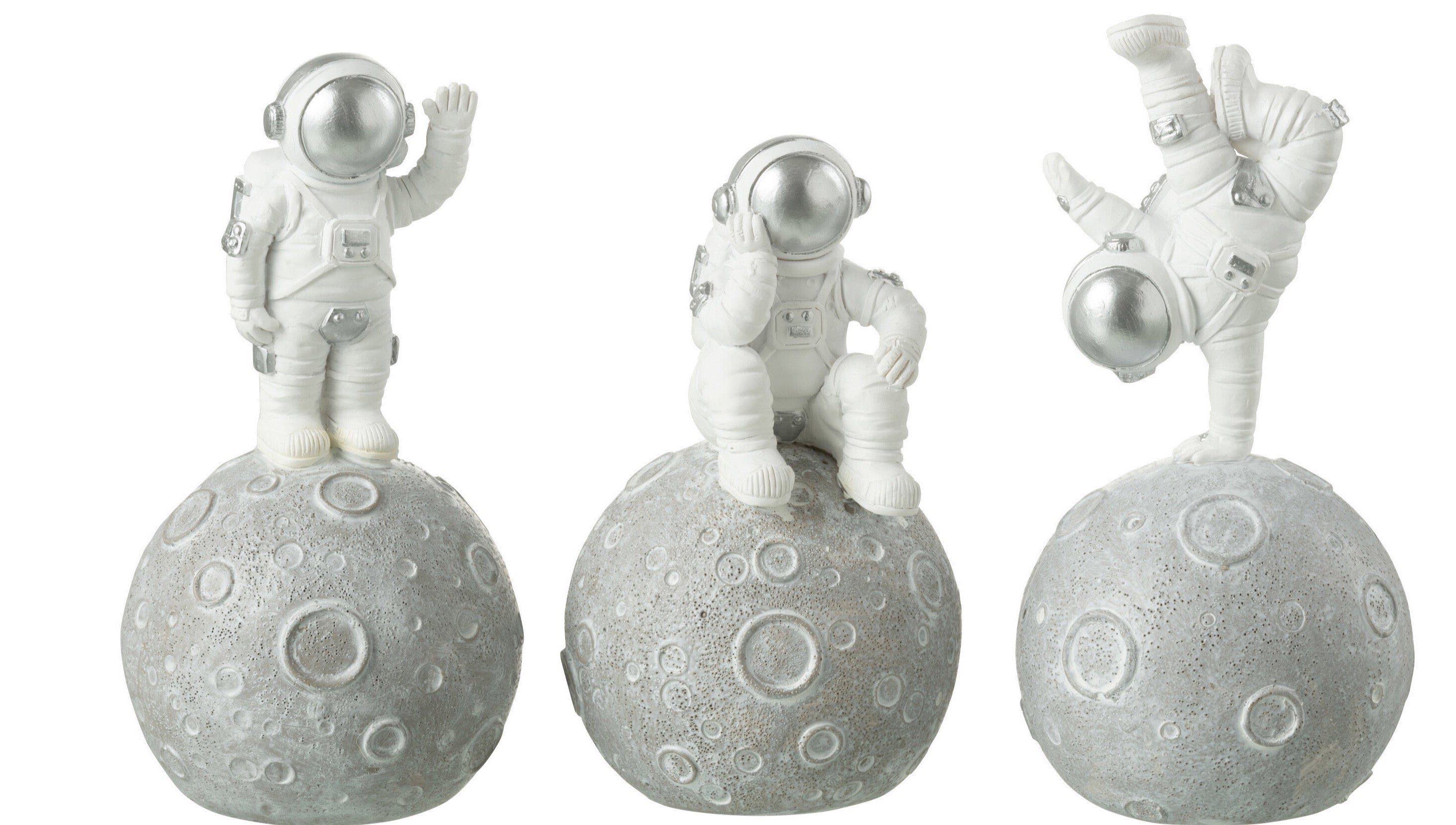 GILDE Dekoobjekt 3er Set Astronaut Figuren Spardose Höhe 18cm
