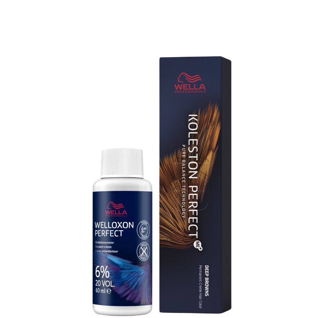 Wella Professionals Haarfarbe Koleston Deep Browns 60ml + Welloxon Perfect 6% 60ml