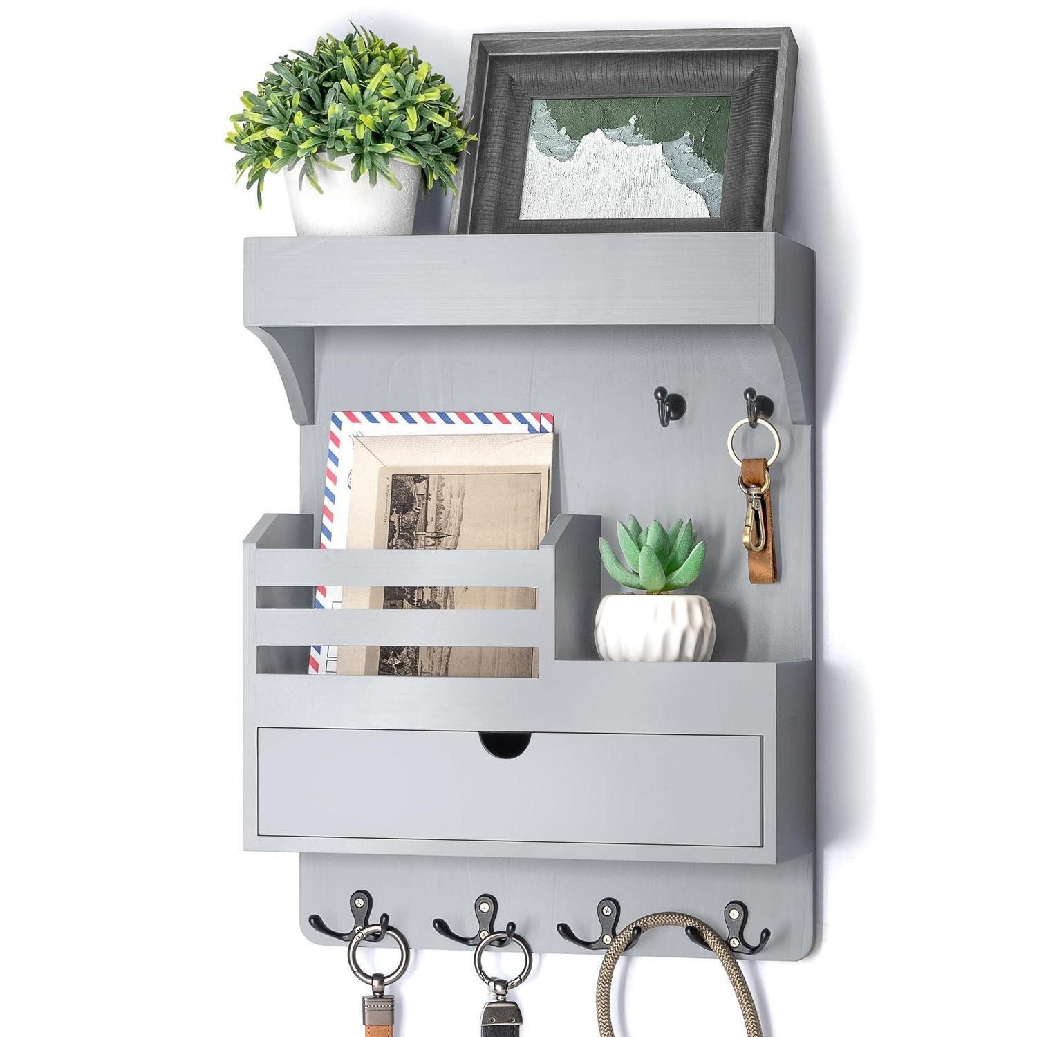 LuxusKollektion Schlüsselbrett Holz Wandorganizer mit Schublade, (1 St)