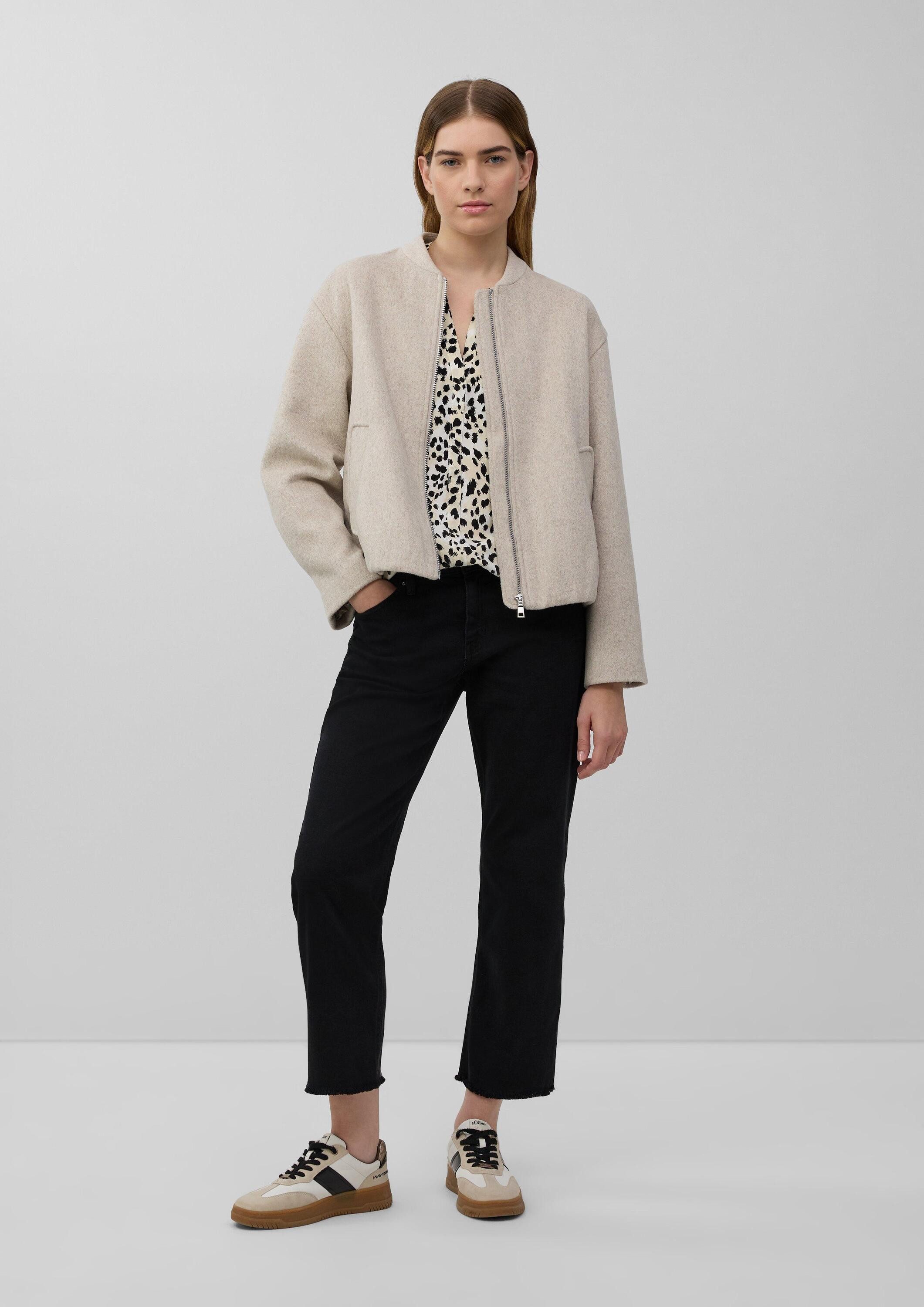 s.Oliver Langarmbluse Bluse Tunikabluse aus Viskosemix mit All-over-Print