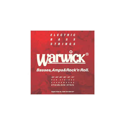 Warwick Saiten, Bass Saiten,6er,25-135,Red Stainless Steel