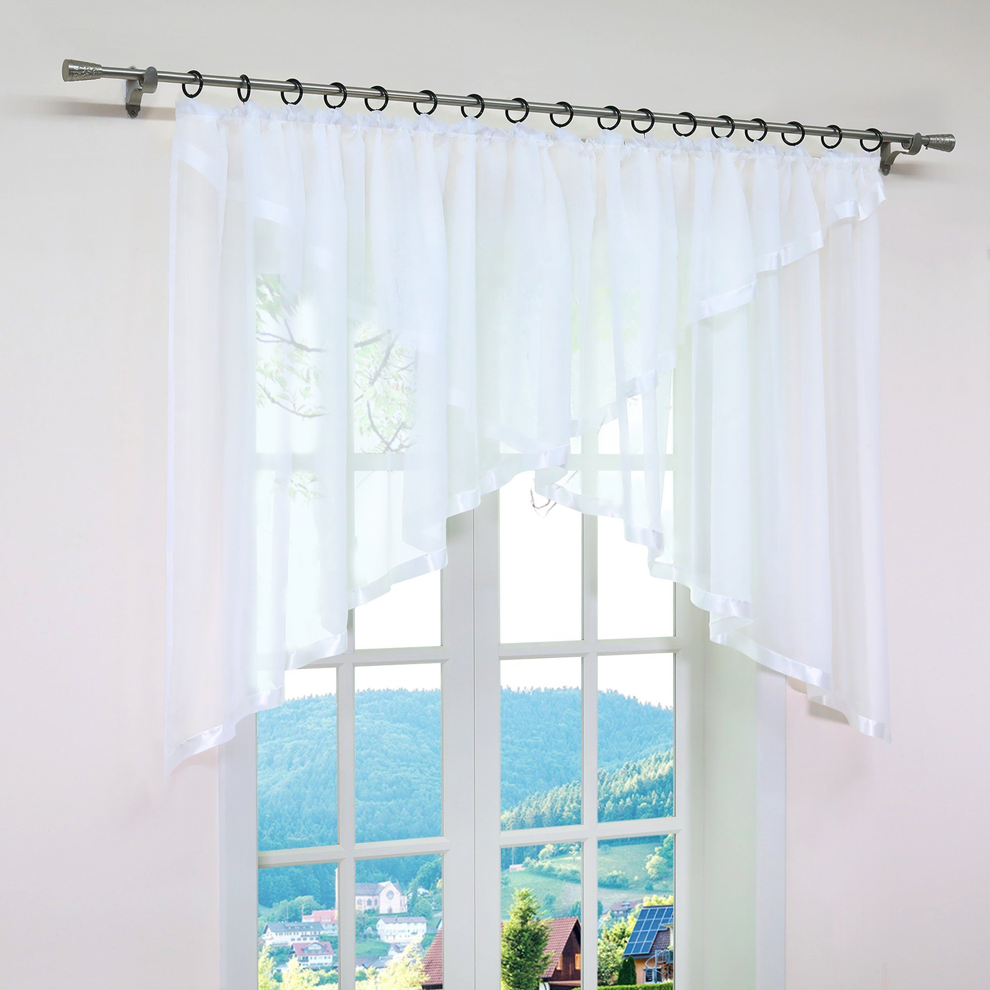 Joyswahl Scheibengardine (2 St), Kräuselband, Store, Küche Bistrogardinen, günstig online kaufen