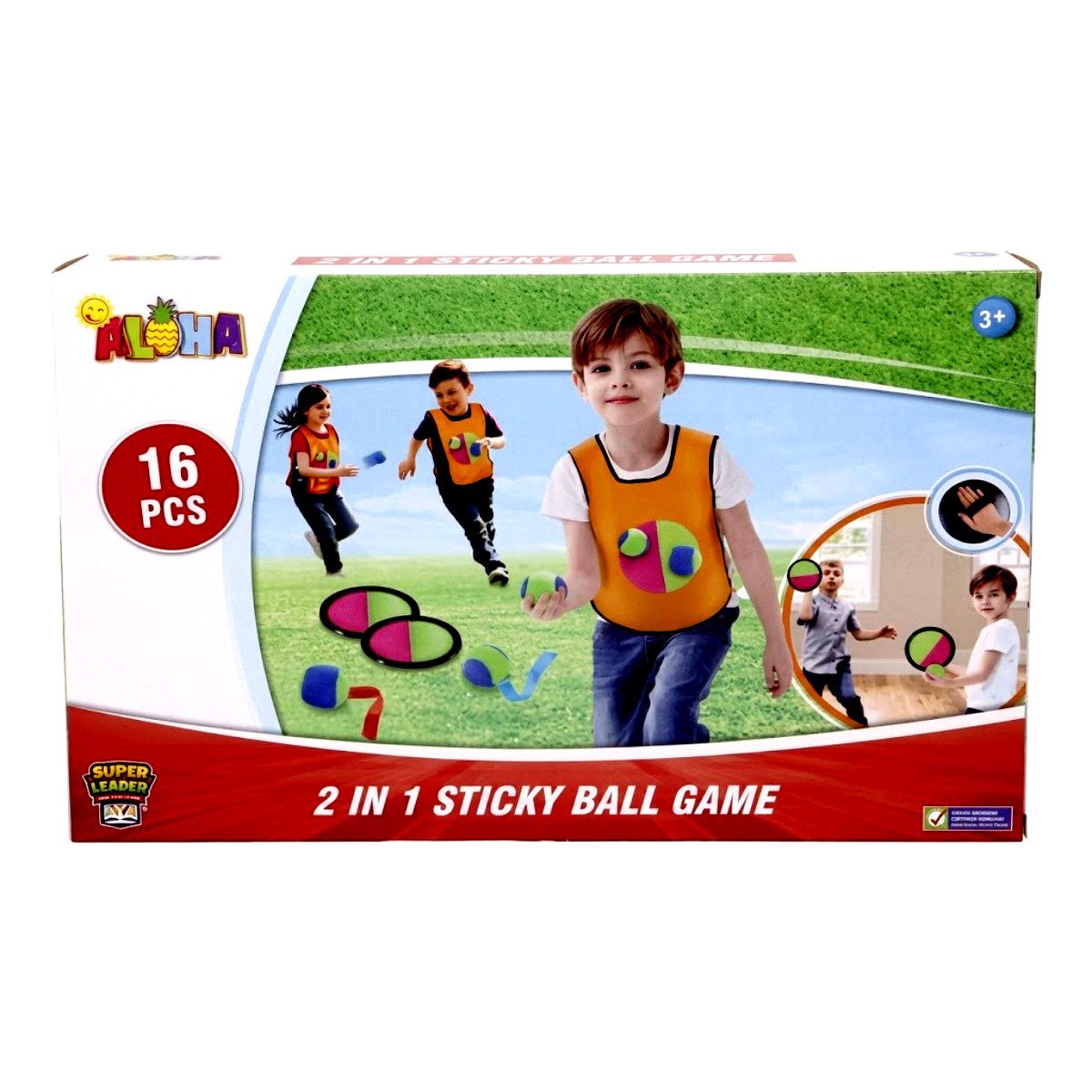 COFI 1453 Beachballschläger Aloha 2 in 1 Ballspiel Outdoor für Kinder Erwachsene Freizeit Garten, (3-tlg), ideal für Strand und Freizeit