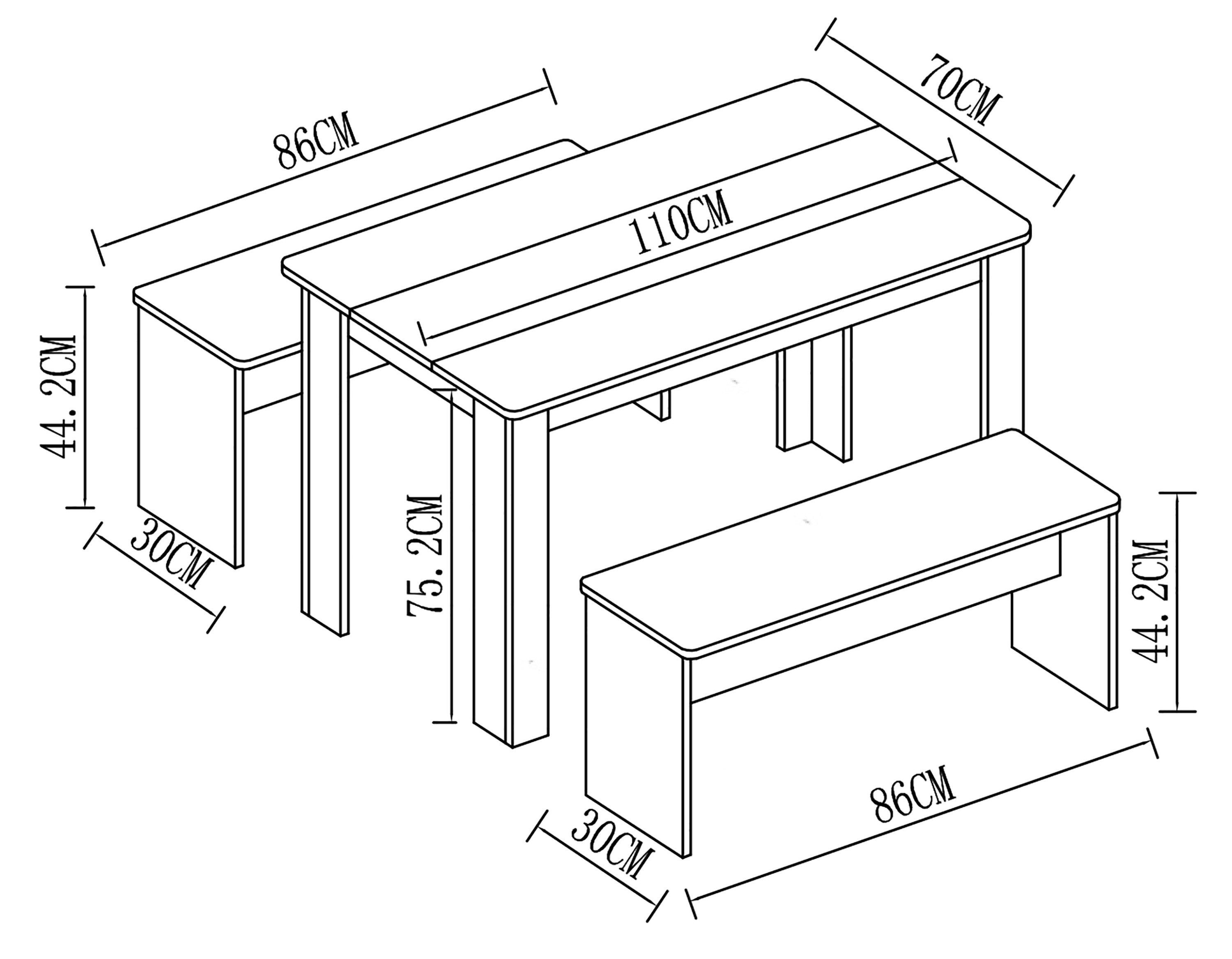 VCM Essgruppe Holz Essgruppe Tischgruppe Tisch Bänke Esal XL günstig online kaufen
