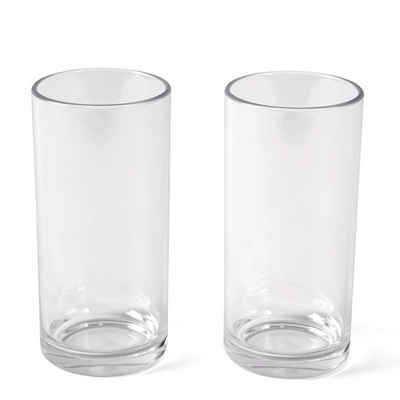 Bo-Camp Glas 2er Set Longdrink Gläser Polycarbonat, Polycarbonat, Camping Wasser Trink Glas 300 ml