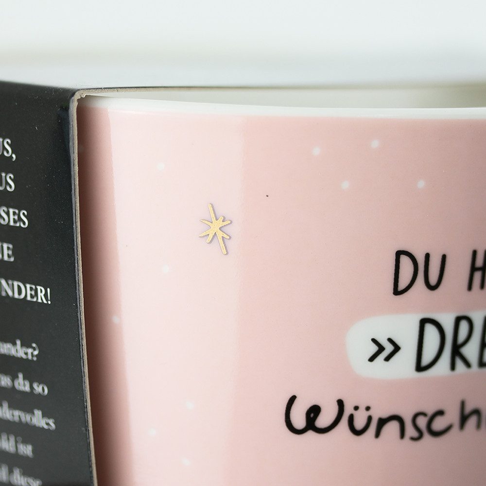Grafik Werkstatt Tasse Goldtasse Drei Wünsche, Porzellan, mit Echtgold veredelt
