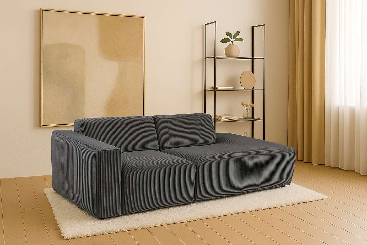 2-Sitzer Noord mit Kedernaht, Breite 227 cm