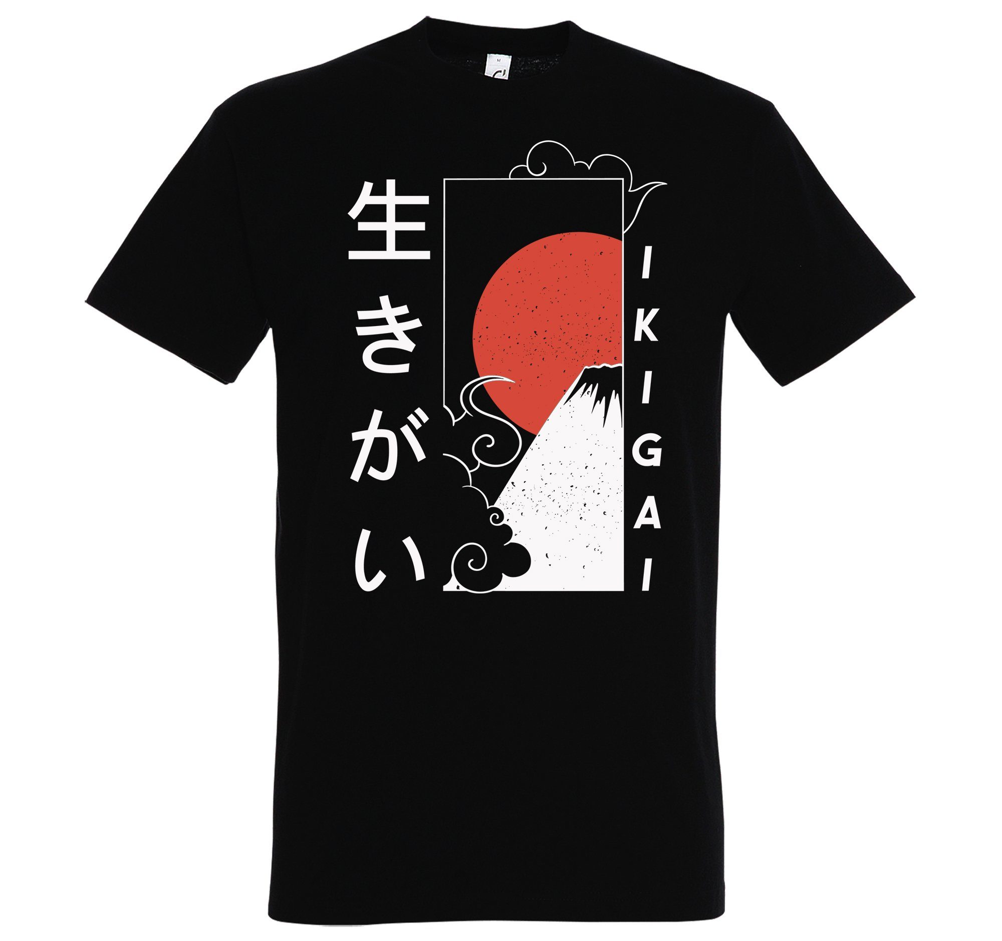 Youth Designz T-Shirt Ikigai Japan Herren Shirt Schwarz Frontprint trendigem mit