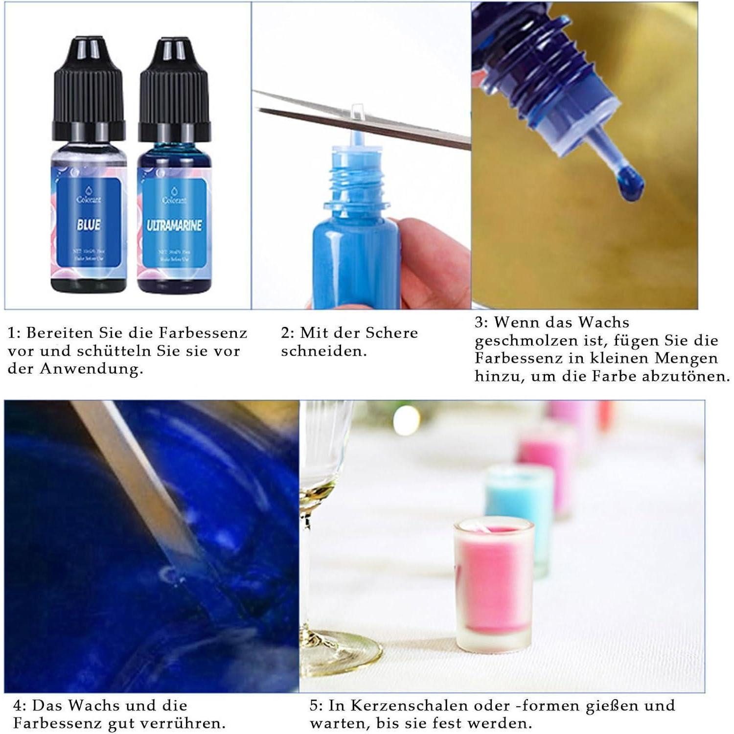 LuxusKollektion Formkerze Kerzenwachs Kerzenfarbe Kerzendochte 100 20 Farbe mit 100 Kerzendocht