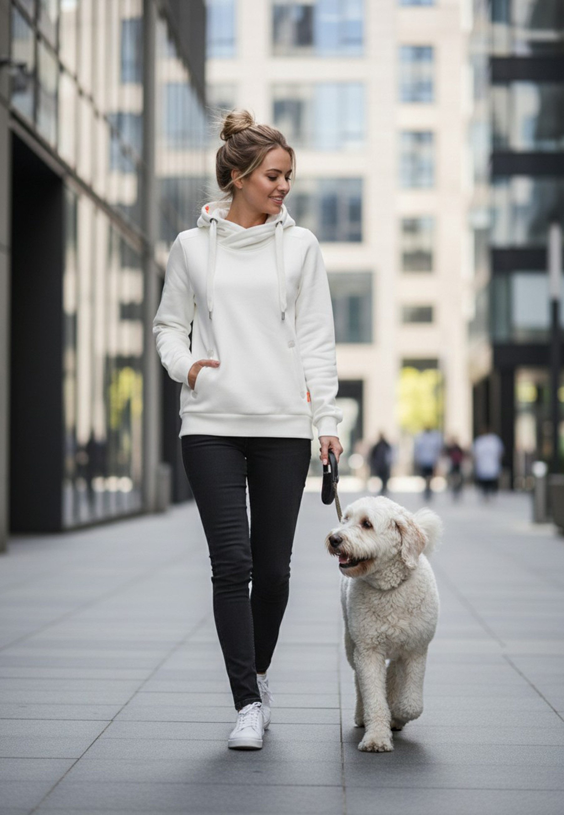 salzhaut Hoodie SÜNN Damen Tailliert salzhaut Kapuzenpullover – bequemer Fit und nordisch klares Design