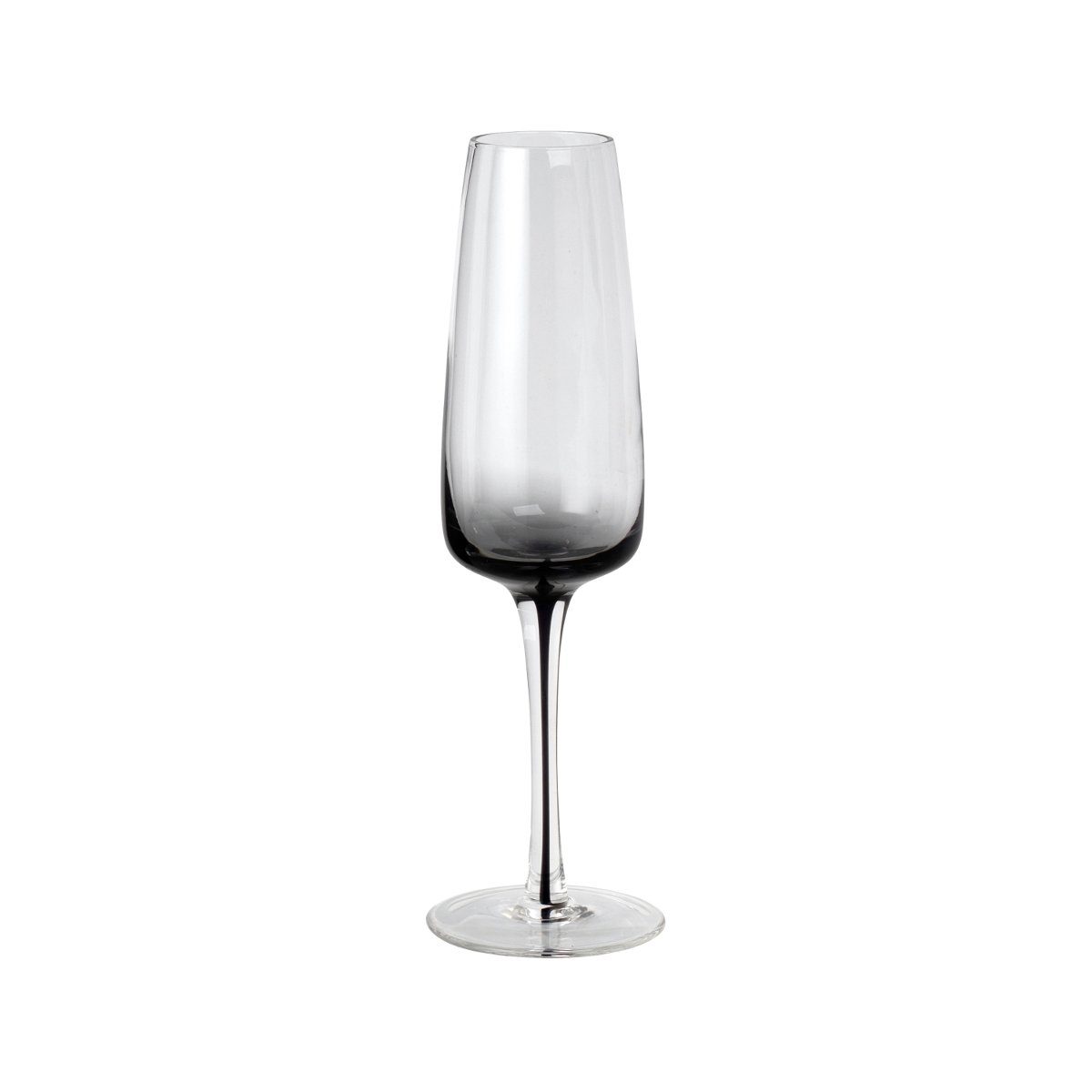 Broste Copenhagen Gläser-Set Champagnerglas SMOKE klar/grau 0,2 l 4er Set, Glas