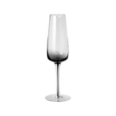 Broste Copenhagen Sektglas Champagnerglas SMOKE klar/grau 0,2 l 4er Set, Glas
