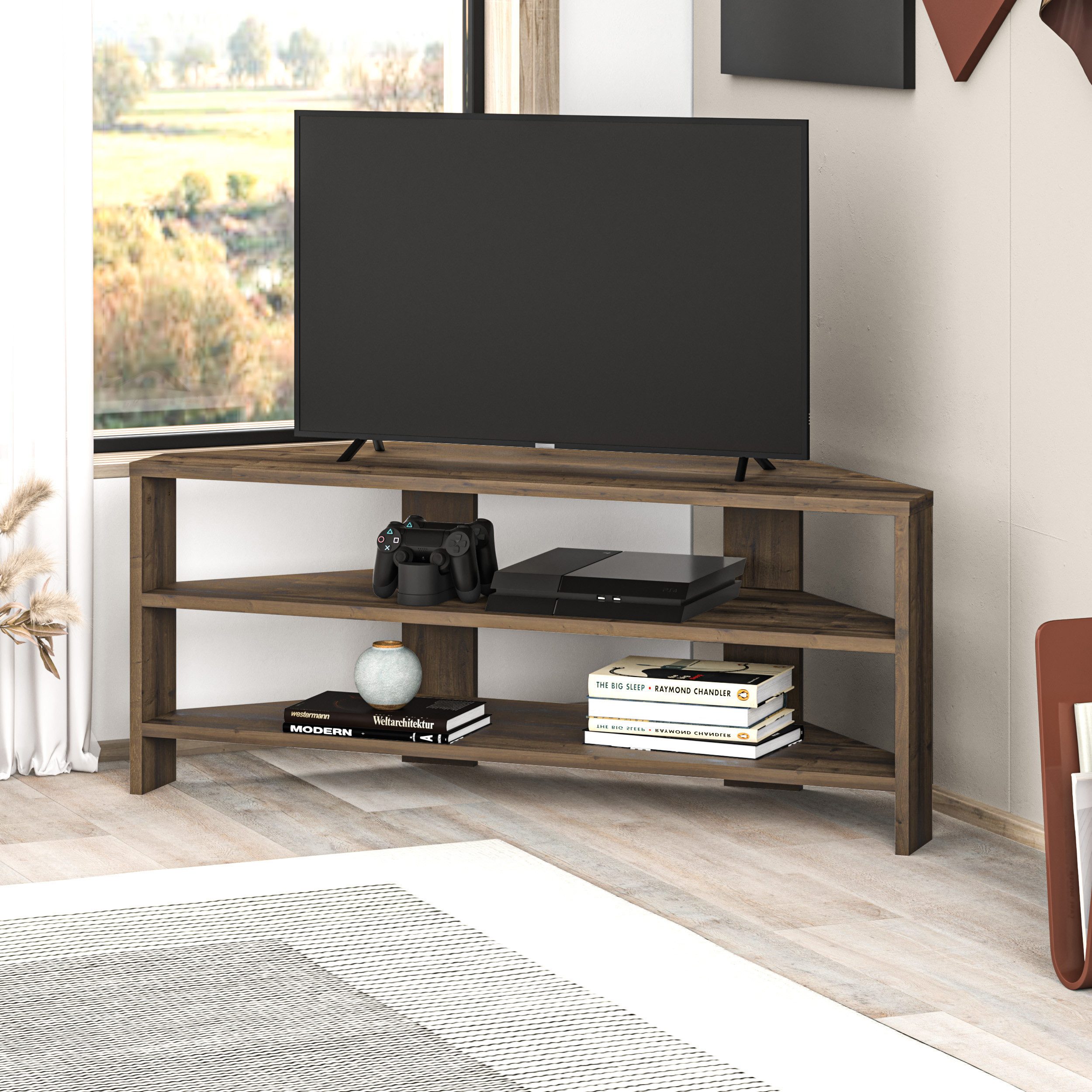 Decortie TV-Schrank Thales (1 set) Modernes Eck-Fernsehgerät Multimedia-Center, 110 x 36 x 45 cm