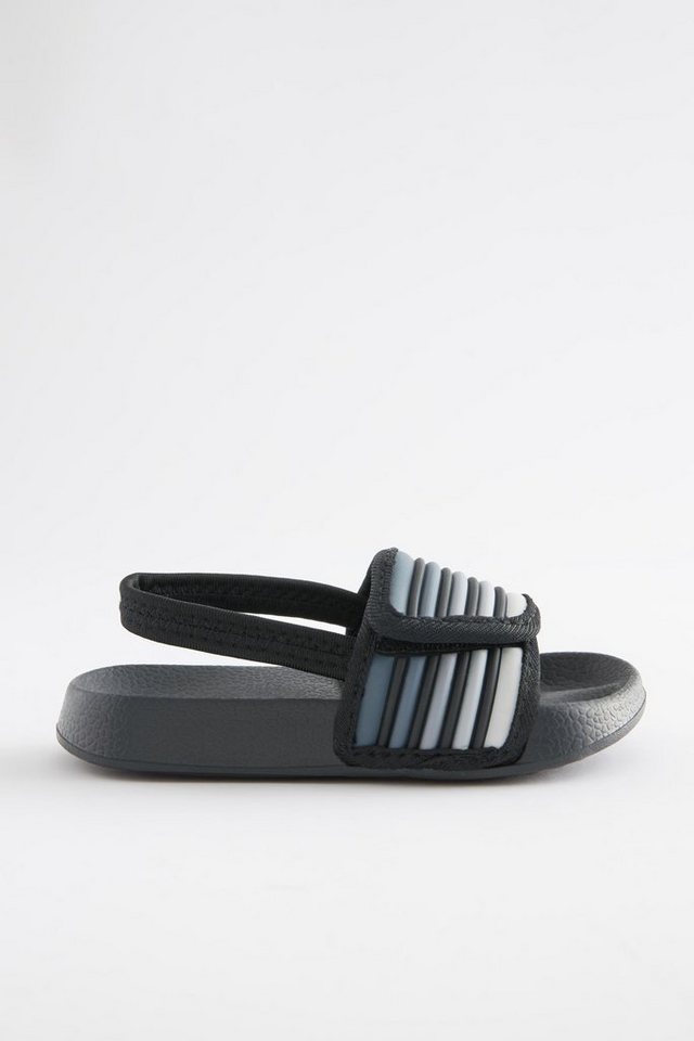 Next Gestreifte Slider-Sandale mit Klettverschluss Pantolette (1-tlg)