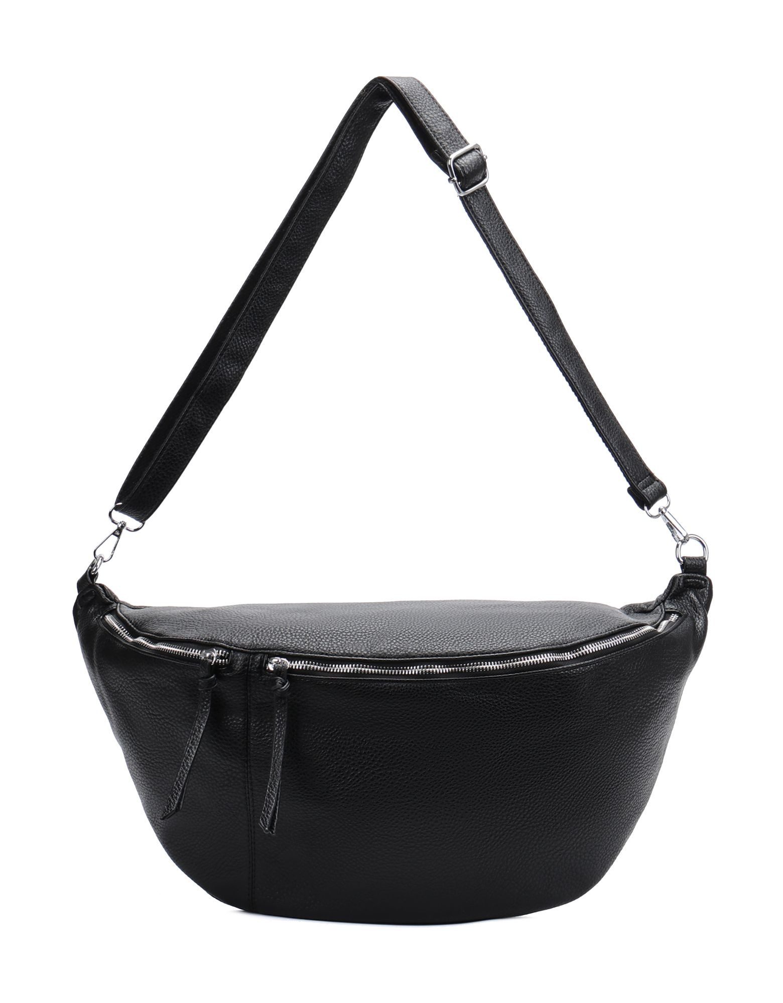 ITALYSHOP24 Schultertasche Damen XXL Tasche CrossBody Body Bag Bauchtasche, als CrossOver, Umhängetasche tragbar, Hüfttasche