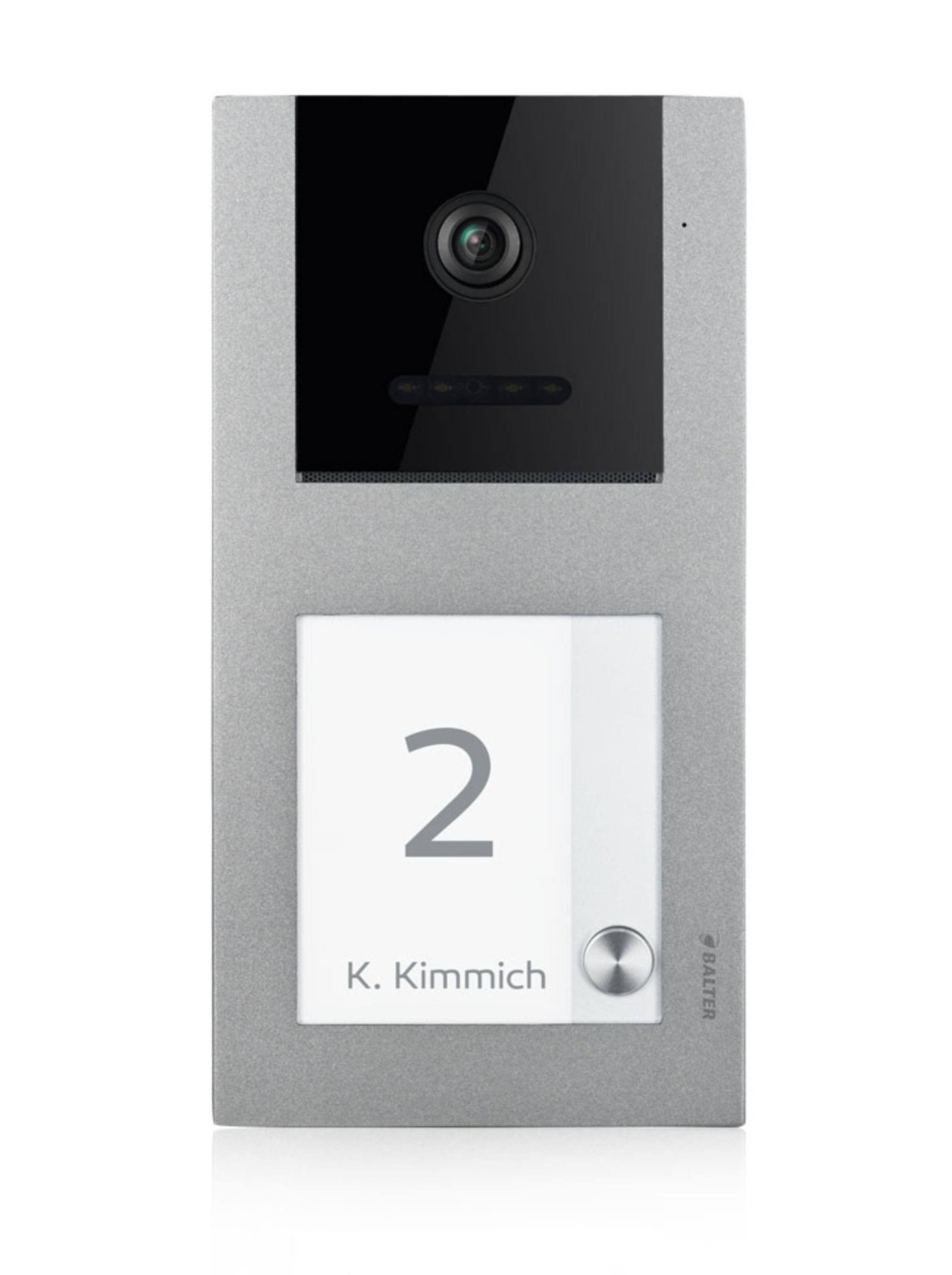 Balter Video-Türsprechanlage Balter Evo Aufputz Türstation 1 Familienhaus (1-tlg., 120° Weitwinkel-Kamera, Beleuchtetes Namensschild)