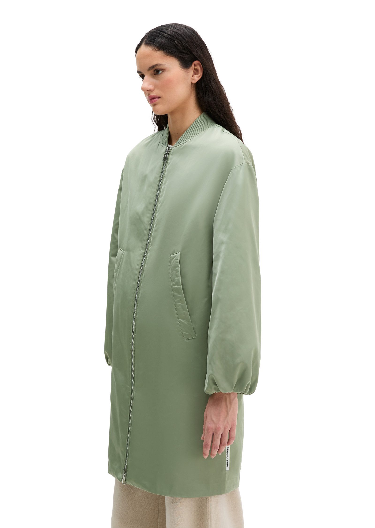 Marc O'Polo Langmantel im Aviator-Stil regular aus recyceltem Polyester-Twill – Bild 3 von 5