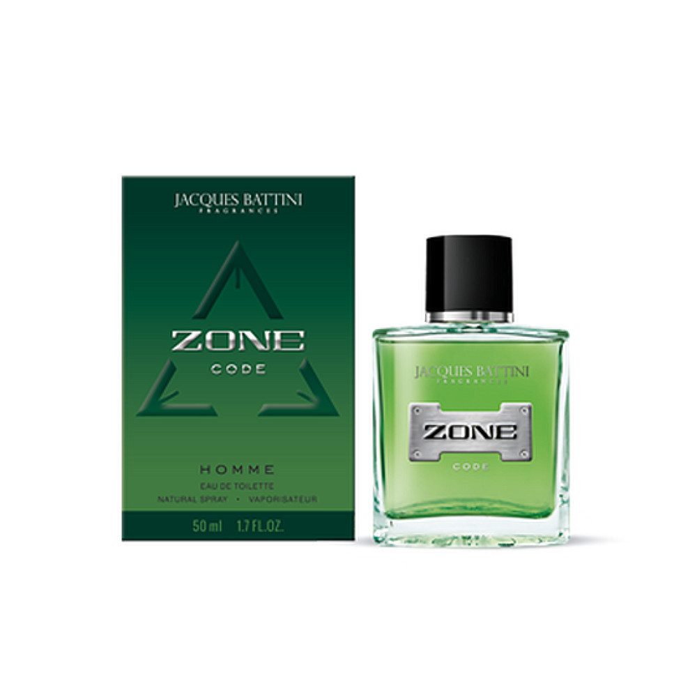 Jacques Battini Eau de Toilette Zone Code Parfüm pour Homme Natural Spray 50ml -, 2-tlg.