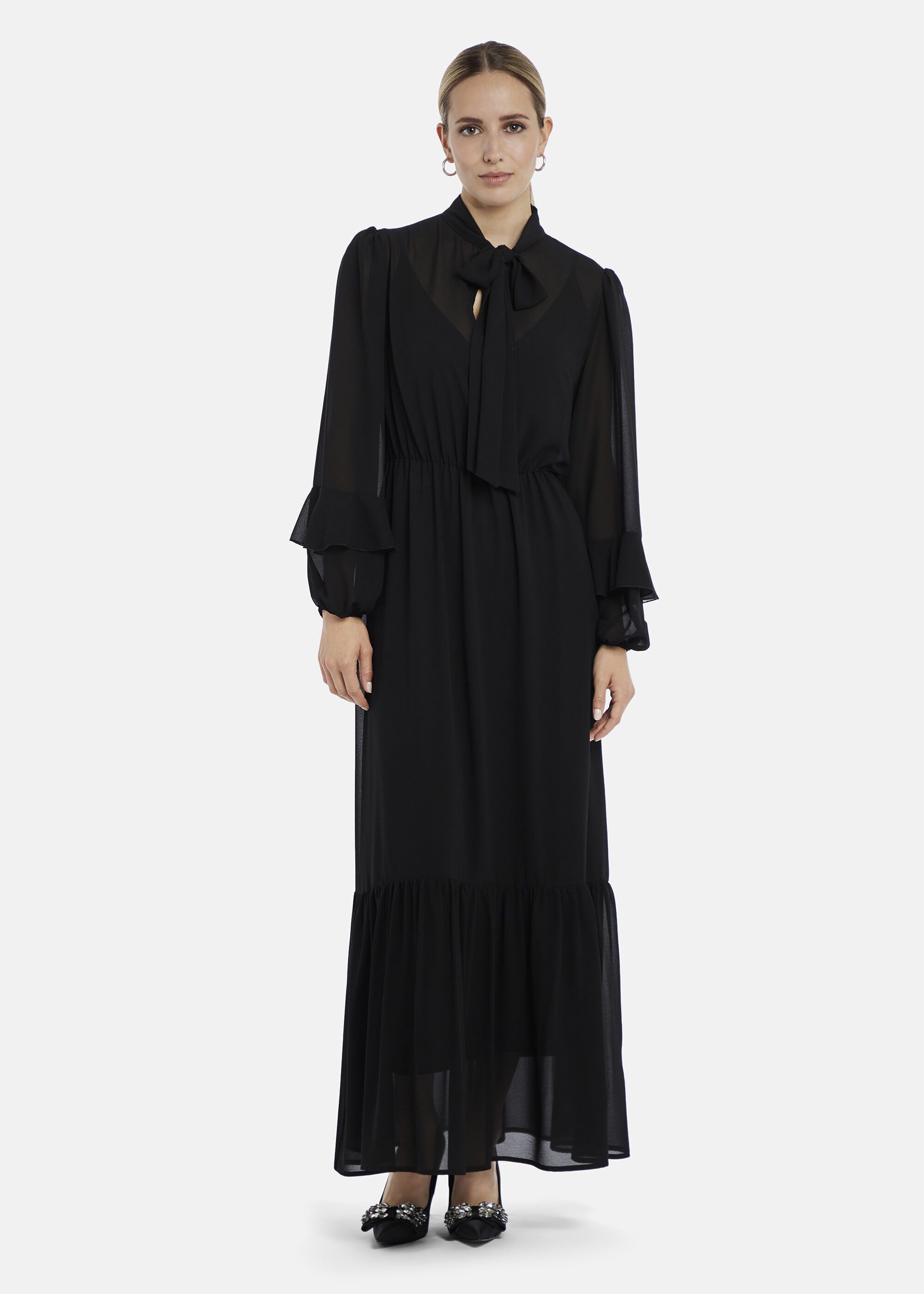 Nicowa Abendkleid ARIWELA (1-tlg) weich fließender Chiffon